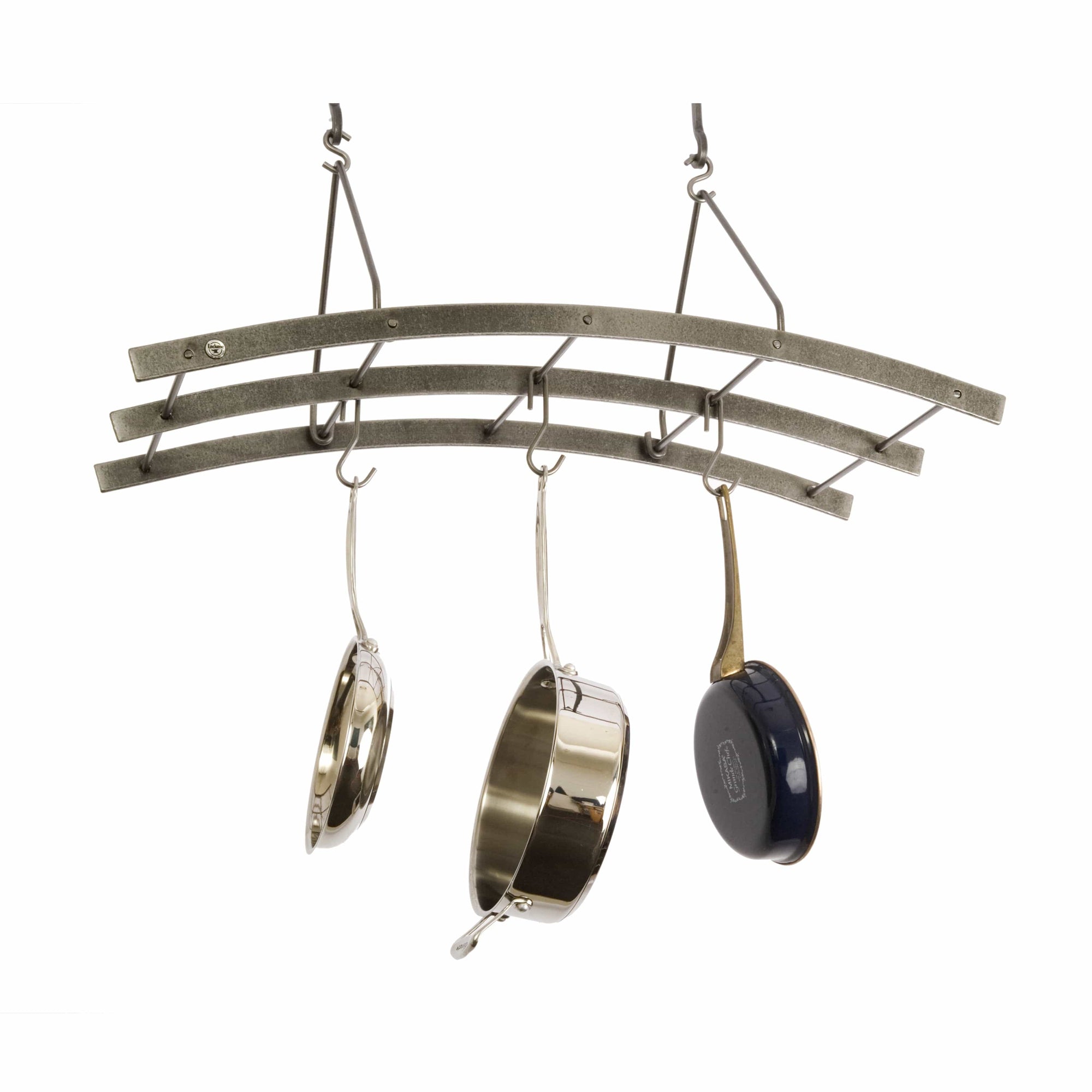 Enclume Reversible Arch Ceiling Pot Rack in Hammered Steel