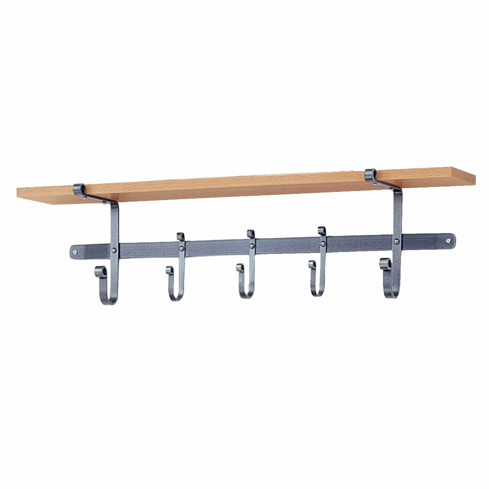 36 Coat Rack w/ Solid Hardwood Shelf w/ 5 Hooks - Enclume Design Products