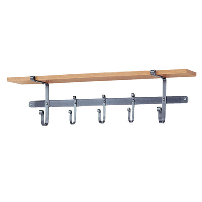 36" Coat Rack w/ Solid Hardwood Shelf w/ 5 Hooks - Enclume Design Products
