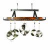 Signature 45" Oval Ceiling Pot Rack Hammered Steel w/Tigerwood - Enclume Design Products