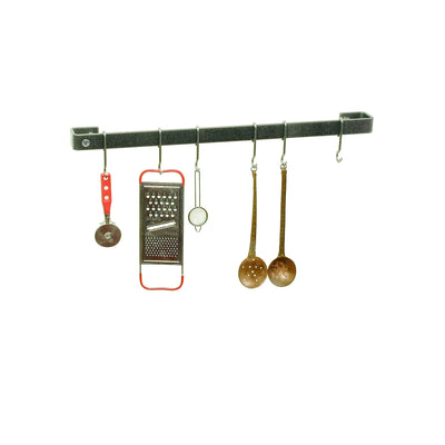 Professional Series Wall Rack Utensil Bar w/ 6 Hooks (18"to 30") - Enclume Design Products