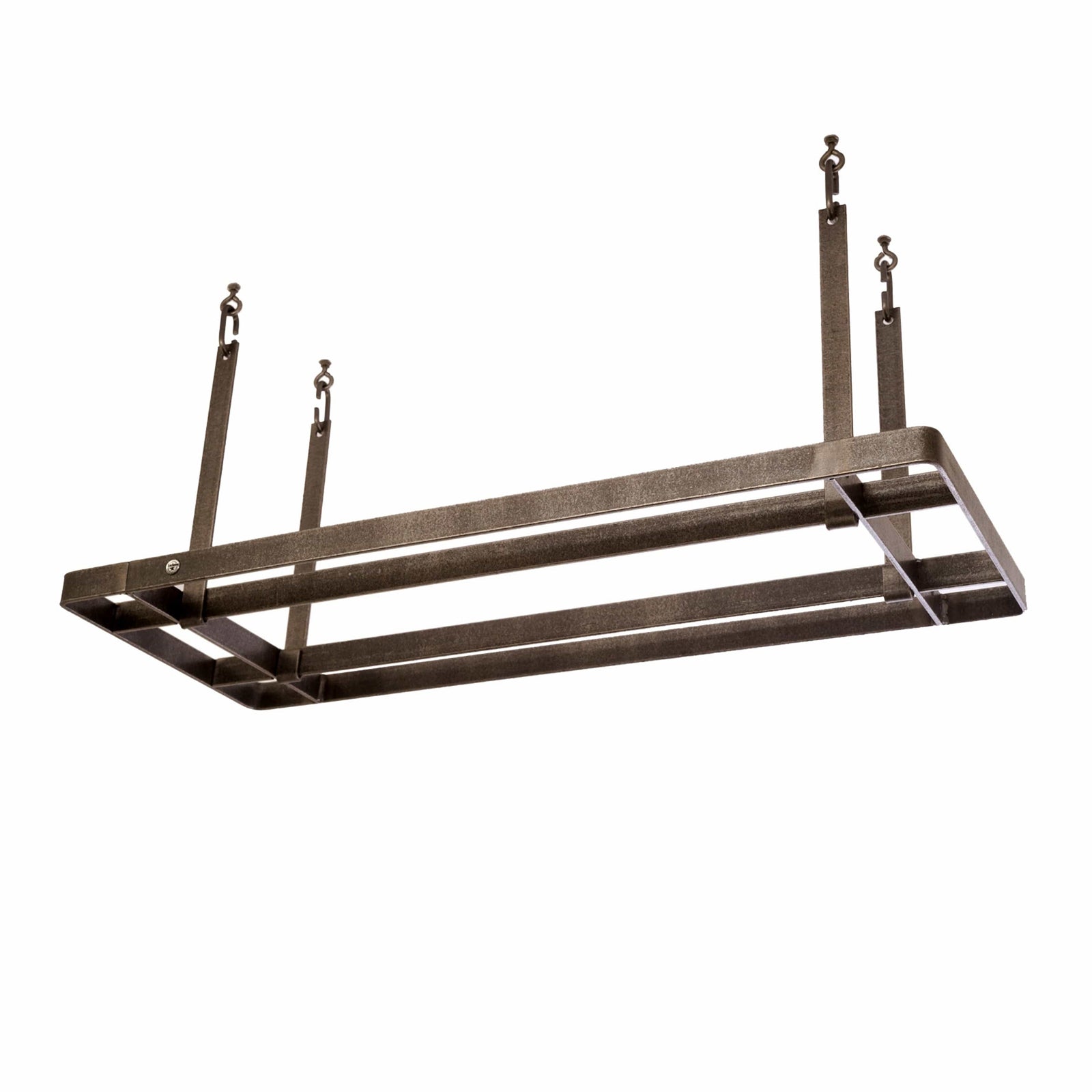 Enclume Ceiling All Bars Ceiling Pot Rack w/ 12 Hooks in Hammered Steel