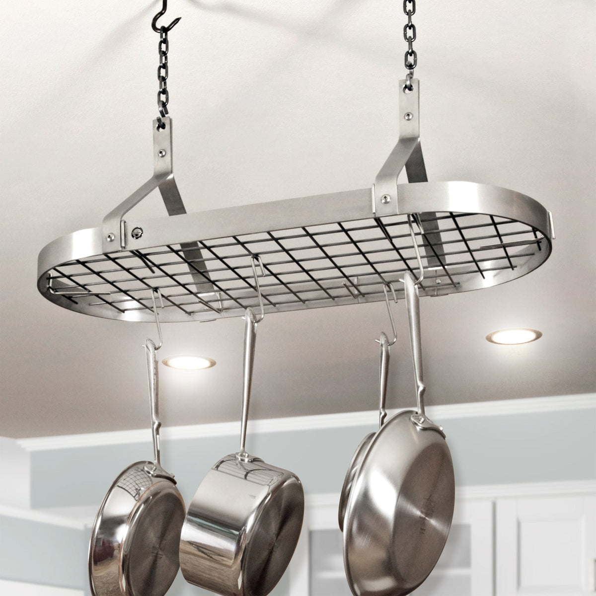 Enclume Ceiling Contemporary Ceiling Pot Rack w/ 12 Hooks in Stainless Steel