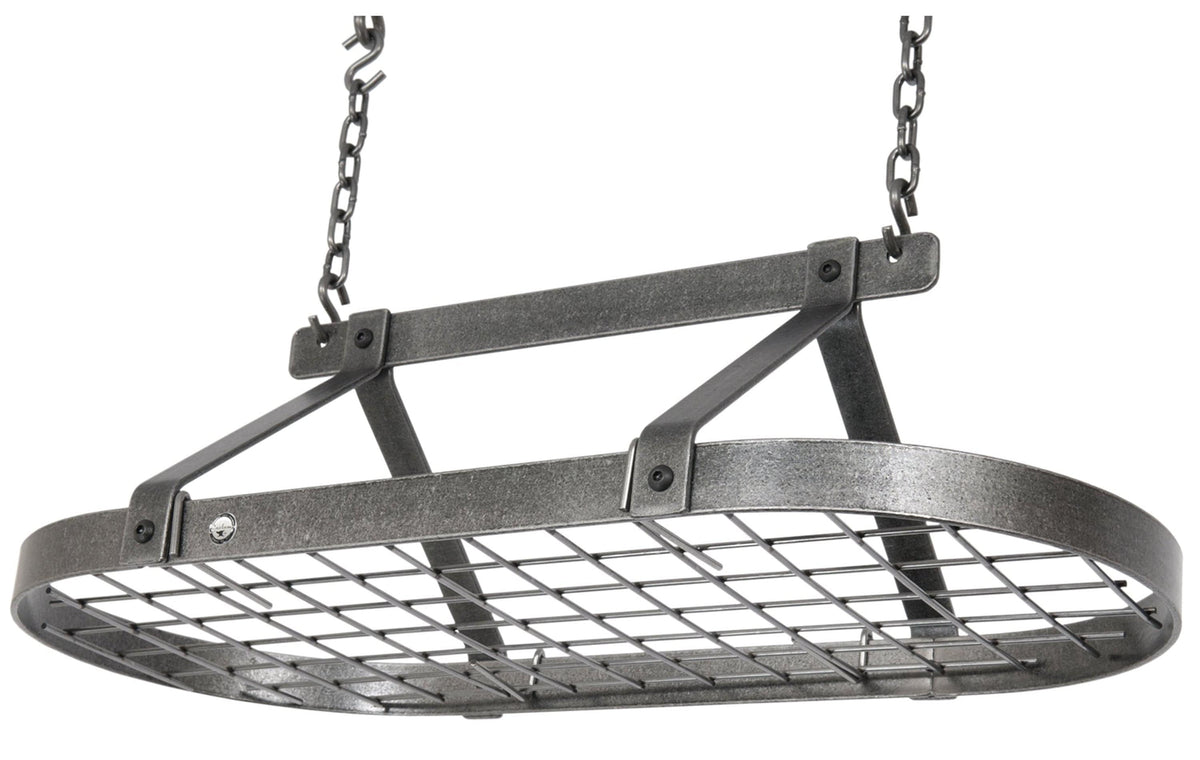 Enclume Ceiling Gourmet Classic Oval Ceiling Pot Rack w/ 12 Hooks, 2 S Hooks and 6" Chain