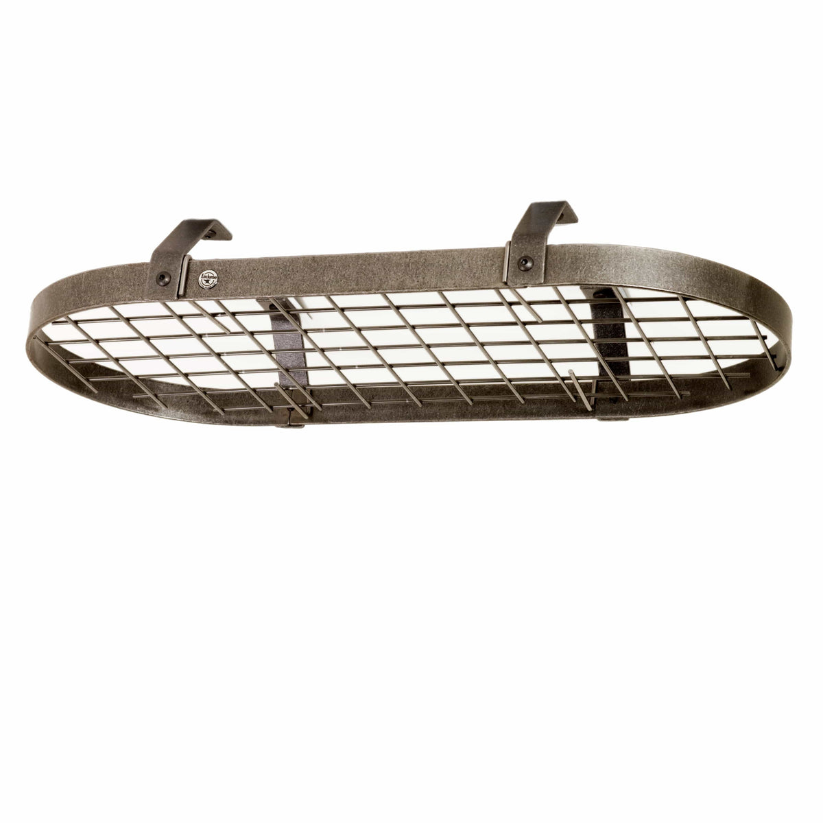 Low-Ceiling Classic Oval w/ 12 Hooks in Hammered Steel