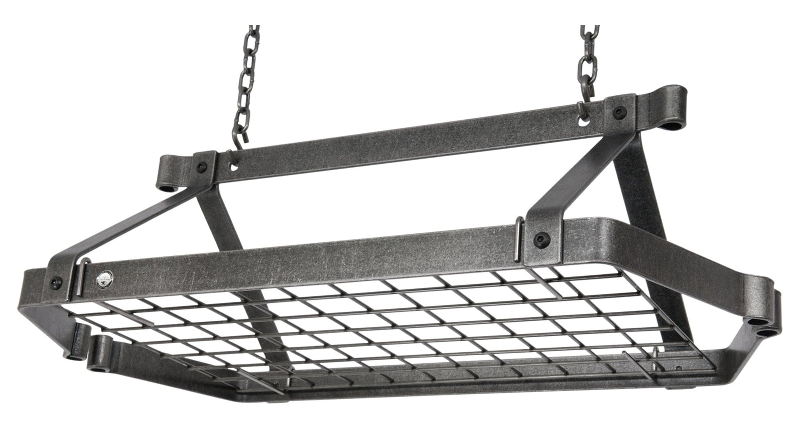 Enclume Ceiling Retro Rectangle Ceiling Pot Rack w/ 12 Hooks, 2 S Hooks & 6" Chain