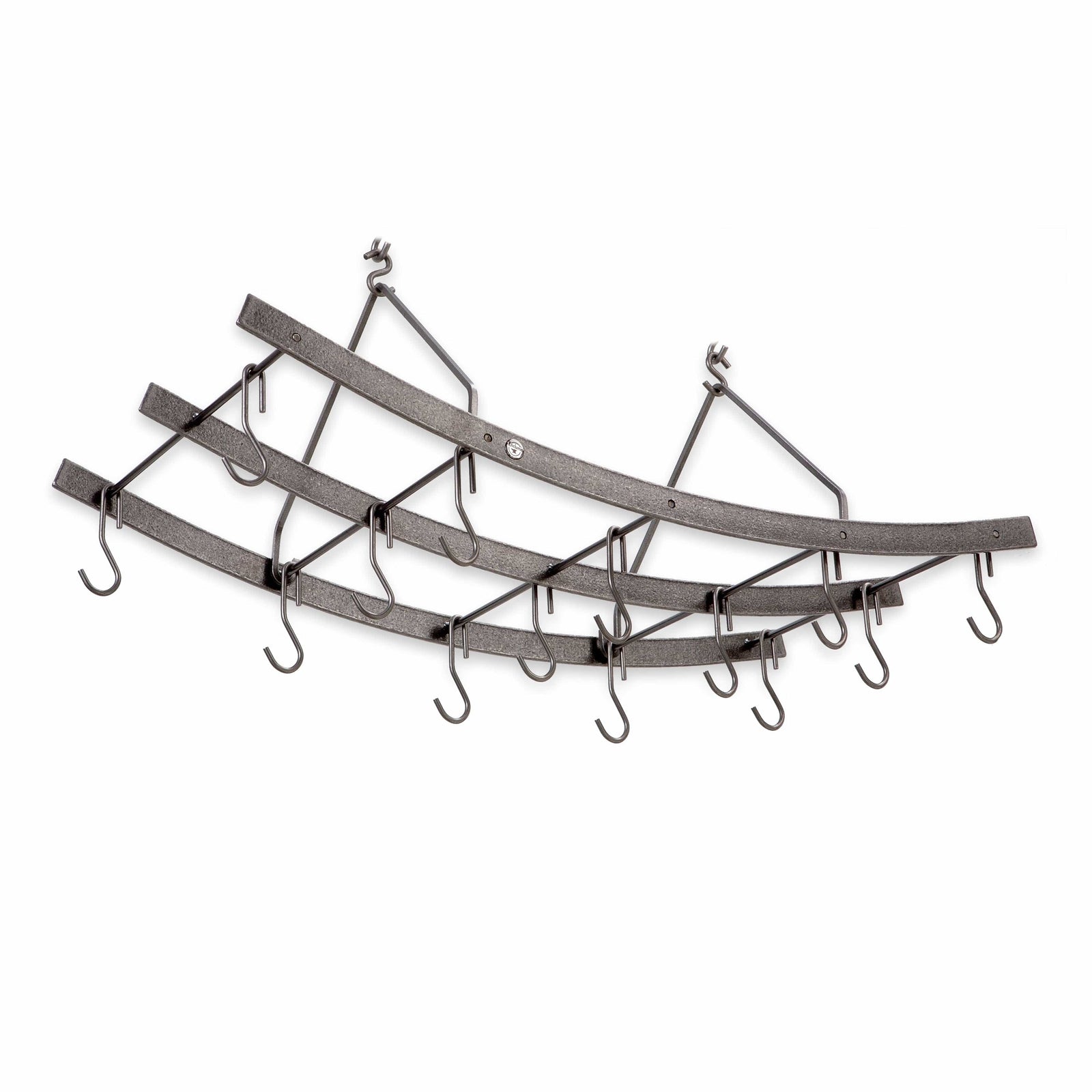 Enclume Ceiling Reversible Arch Ceiling Pot Rack in Hammered Steel