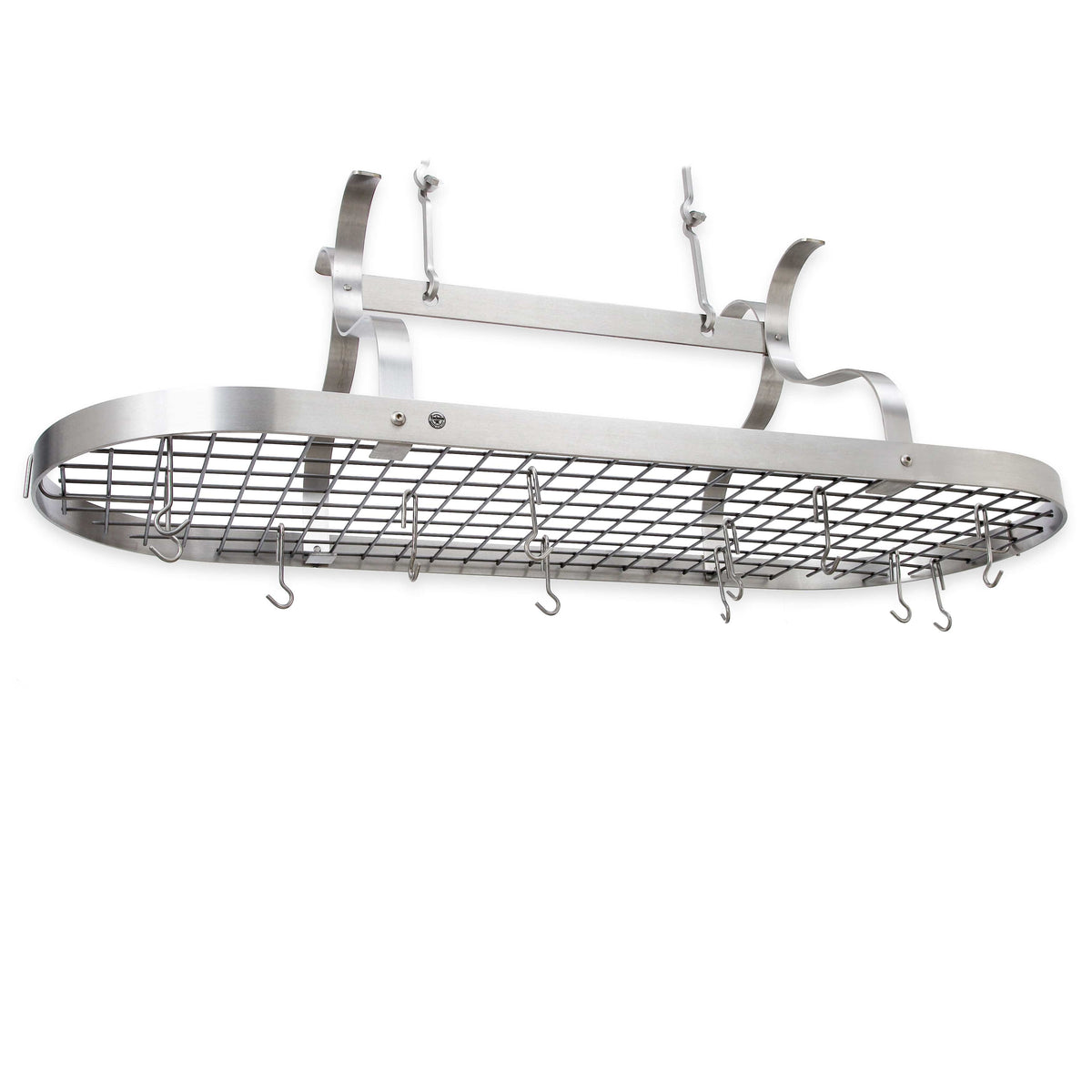 Enclume Ceiling Scroll Arm Oval Ceiling Pot Rack w/ 24 Hooks