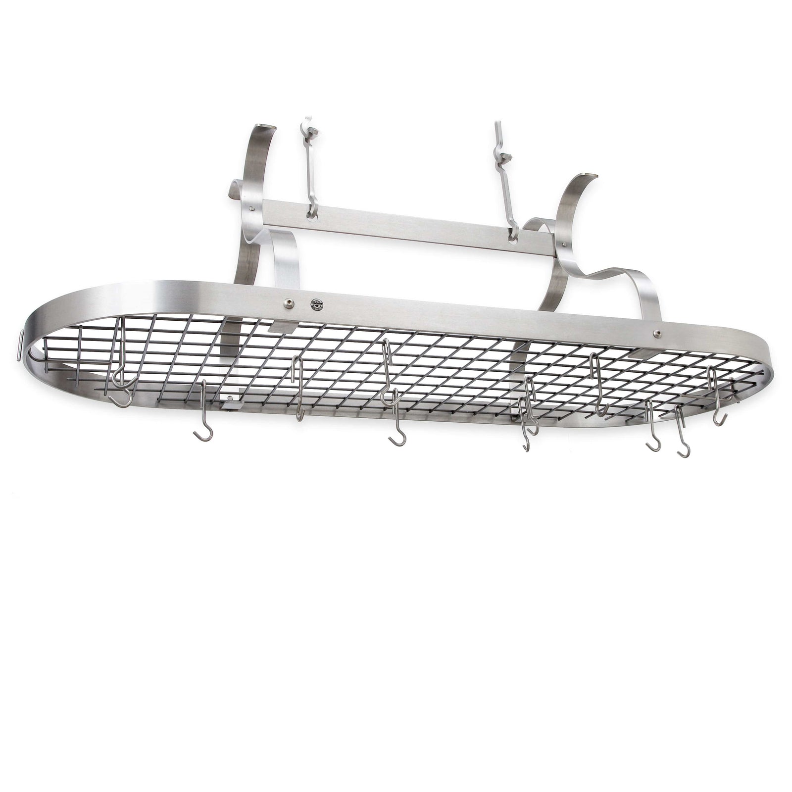 Enclume Ceiling Scroll Arm Oval Ceiling Pot Rack w/ 24 Hooks