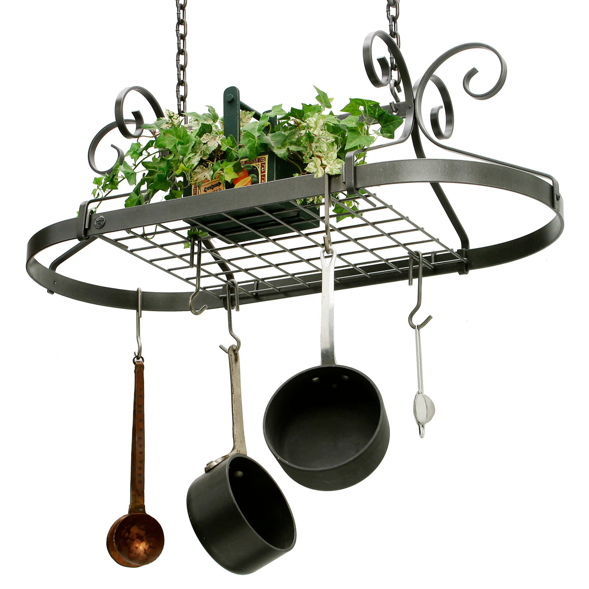 Enclume Unassembled Scrolled Oval Rack in Hammered Steel - Enclume ...
