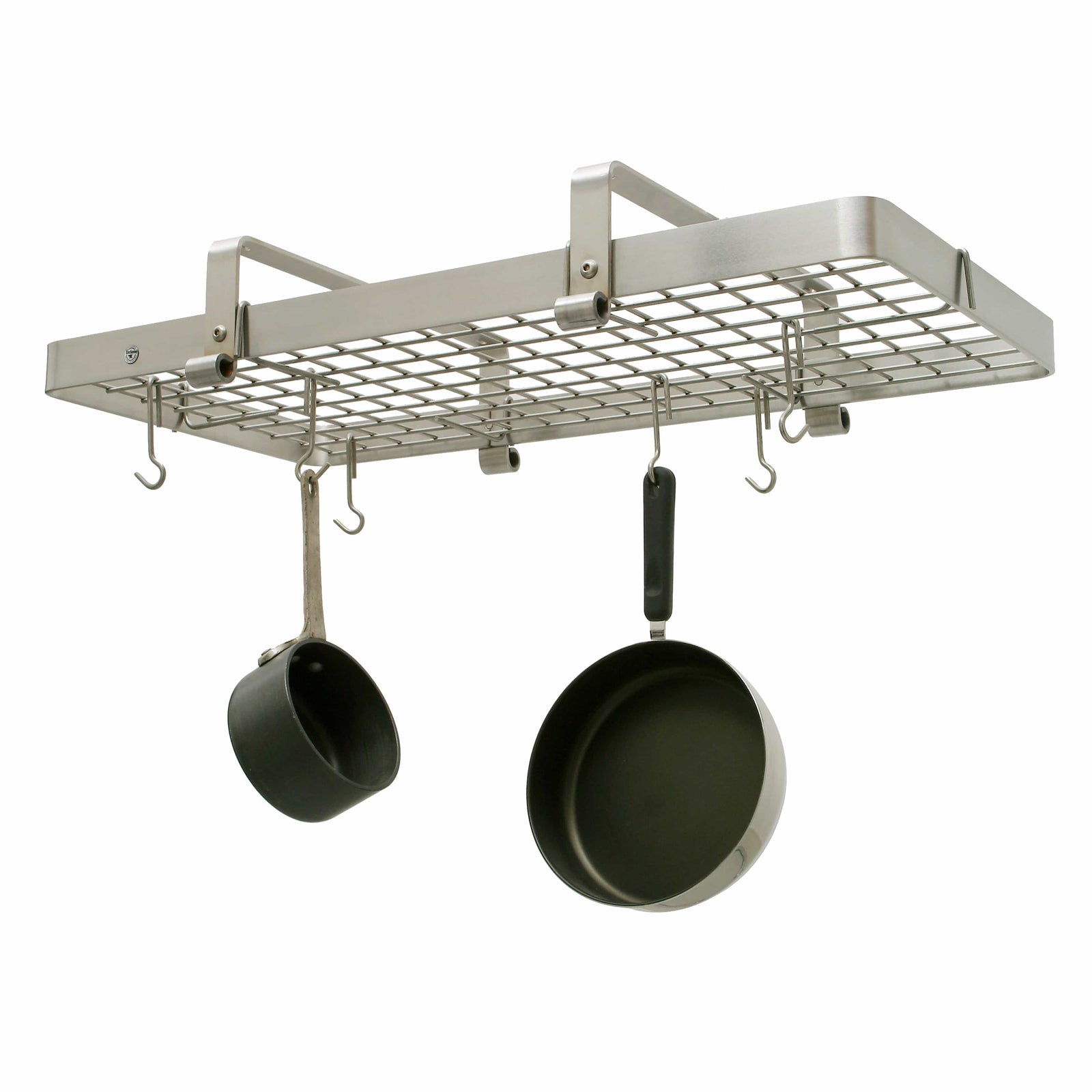 Enclume Ceiling Stainless Steel 37" Low Ceiling Rectangle Pot Rack w/ 18 Hooks