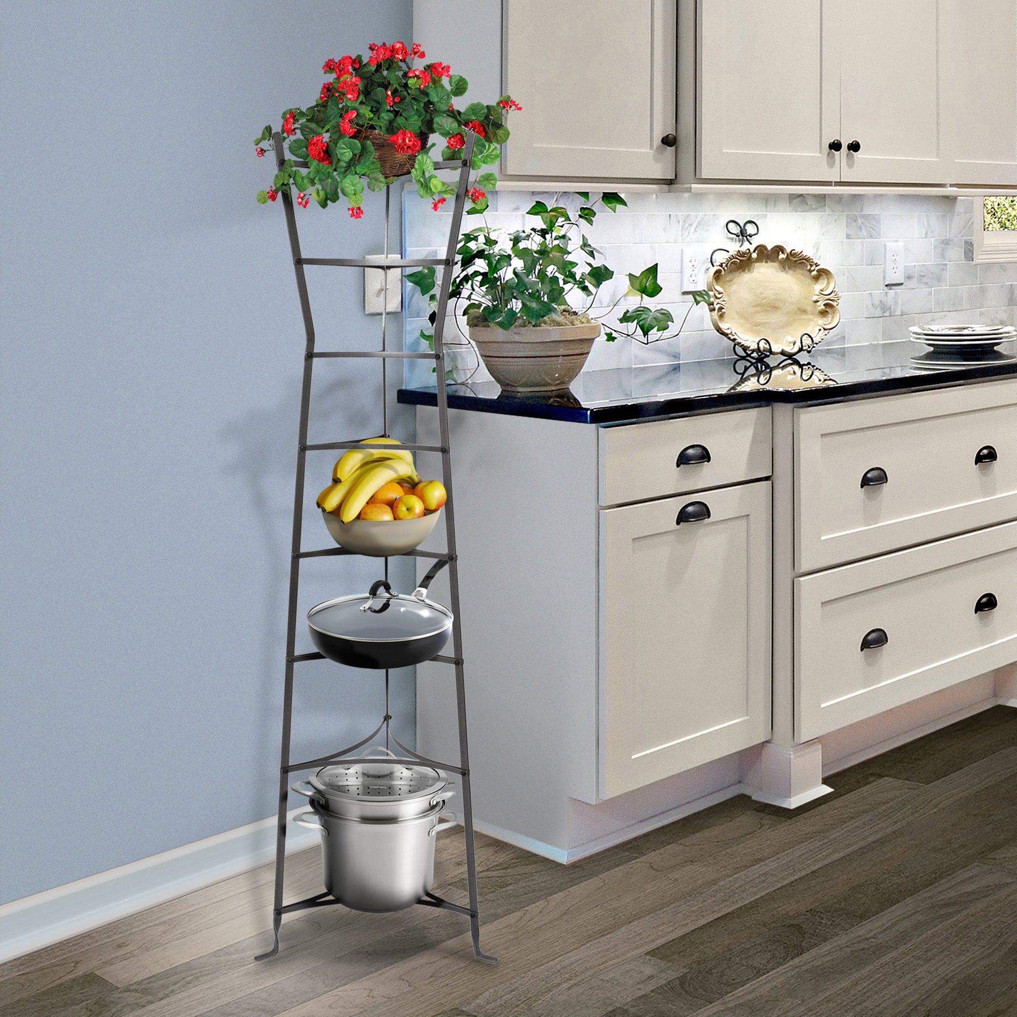Enclume 5-tier Cookware stand, Organizer per Pentole e Padelle, Portapentole, Free Standing, Hammered Steel (Unassembled