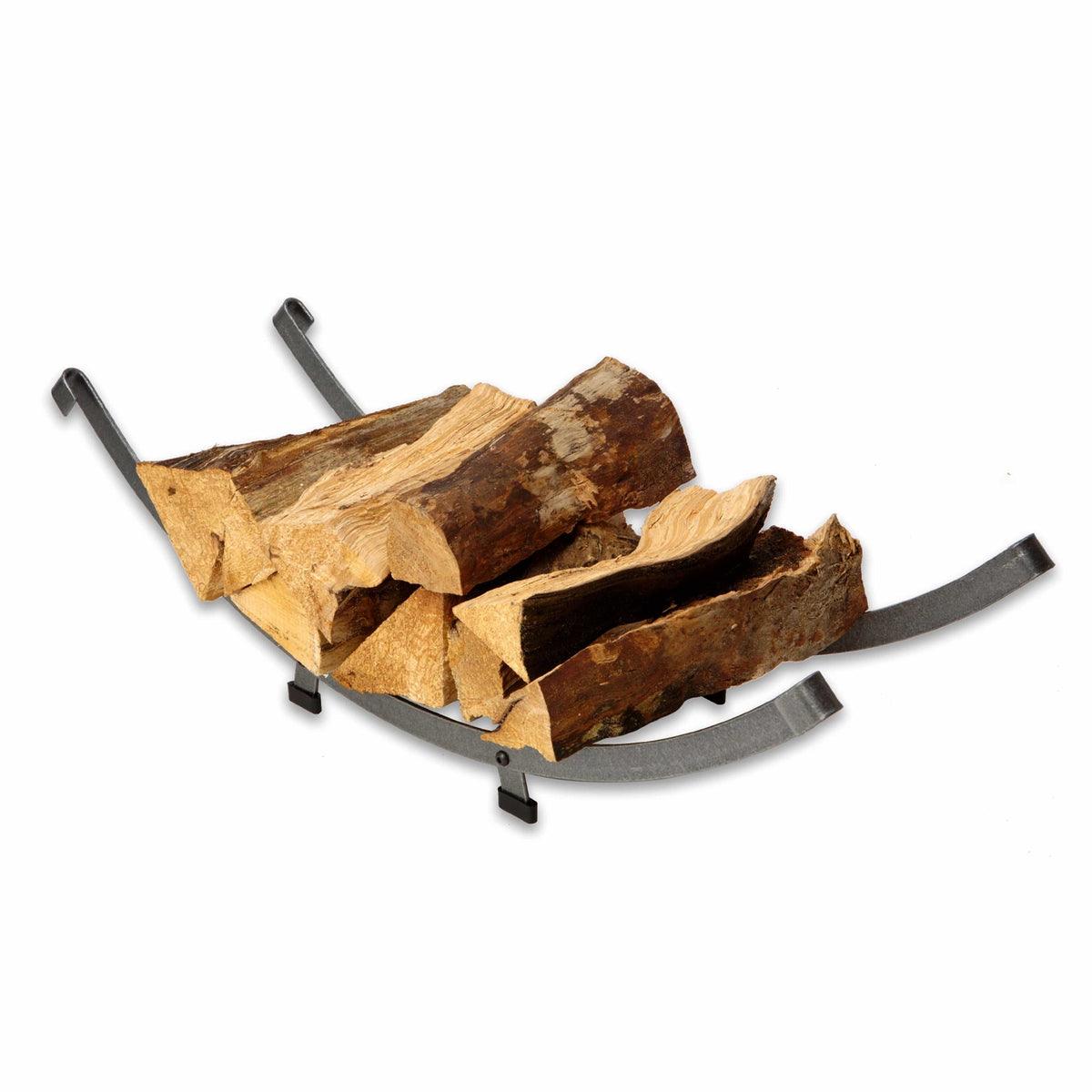 Enclume Floor Arch Basket Fireplace Log Rack Hammered Steel