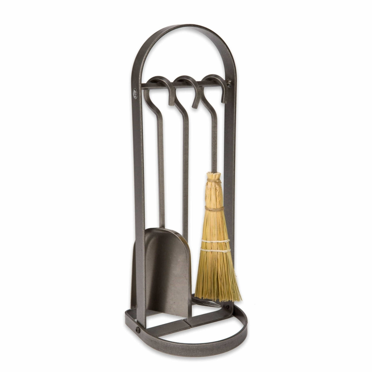 Enclume Floor Arch Fireplace Tool Set Hammered Steel