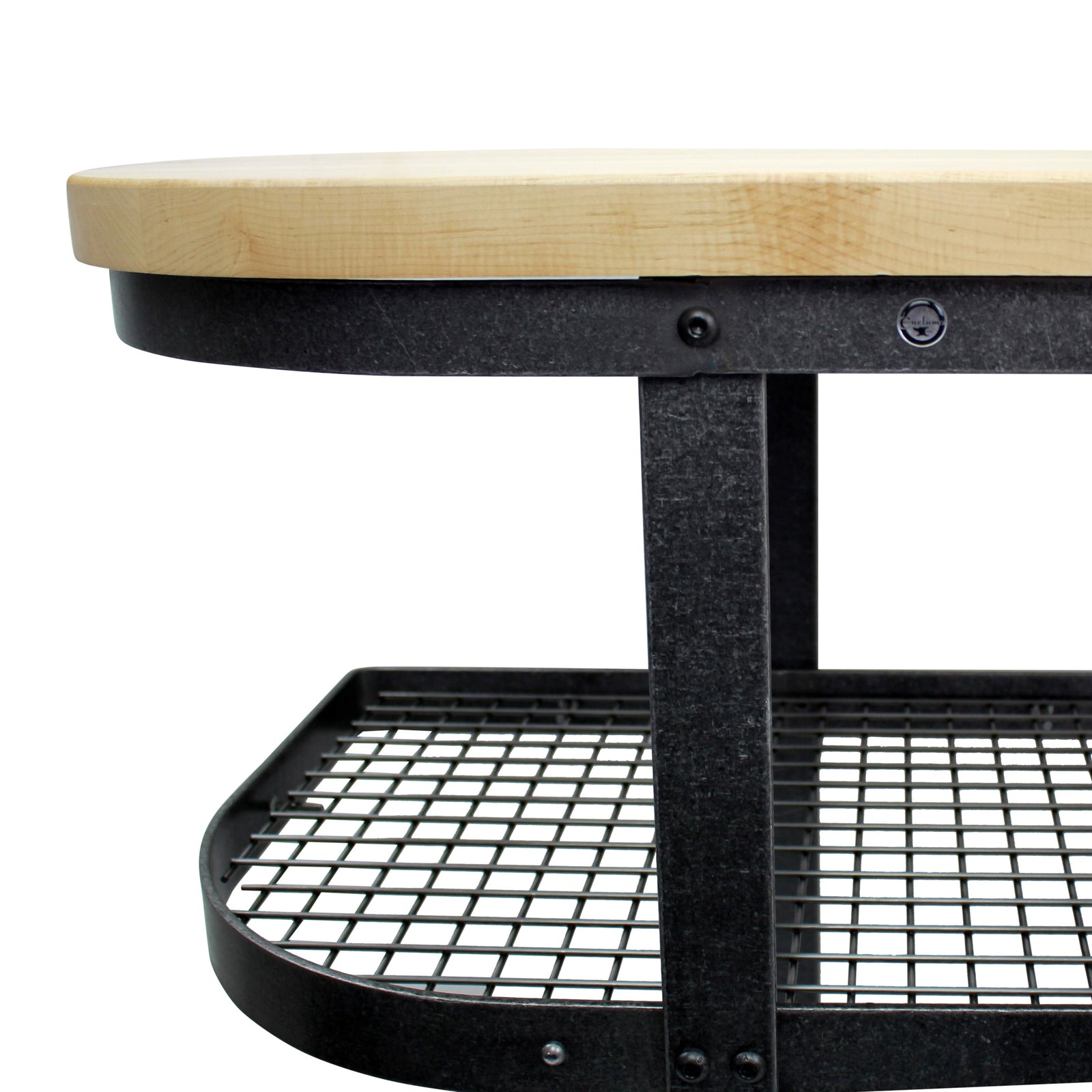 Enclume Floor Baker's SideShelf Base Hammered Steel w/Eastern Maple Butcher Block