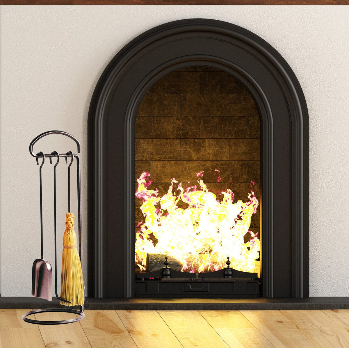 Enclume Floor Fireplace Tool Set Hammered Steel