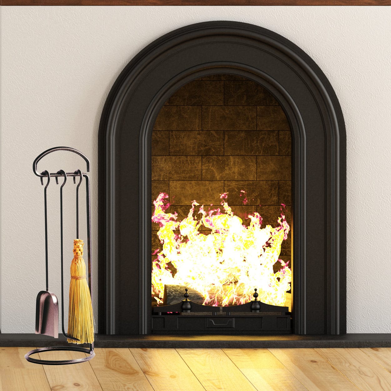 Enclume Floor Fireplace Tool Set Hammered Steel