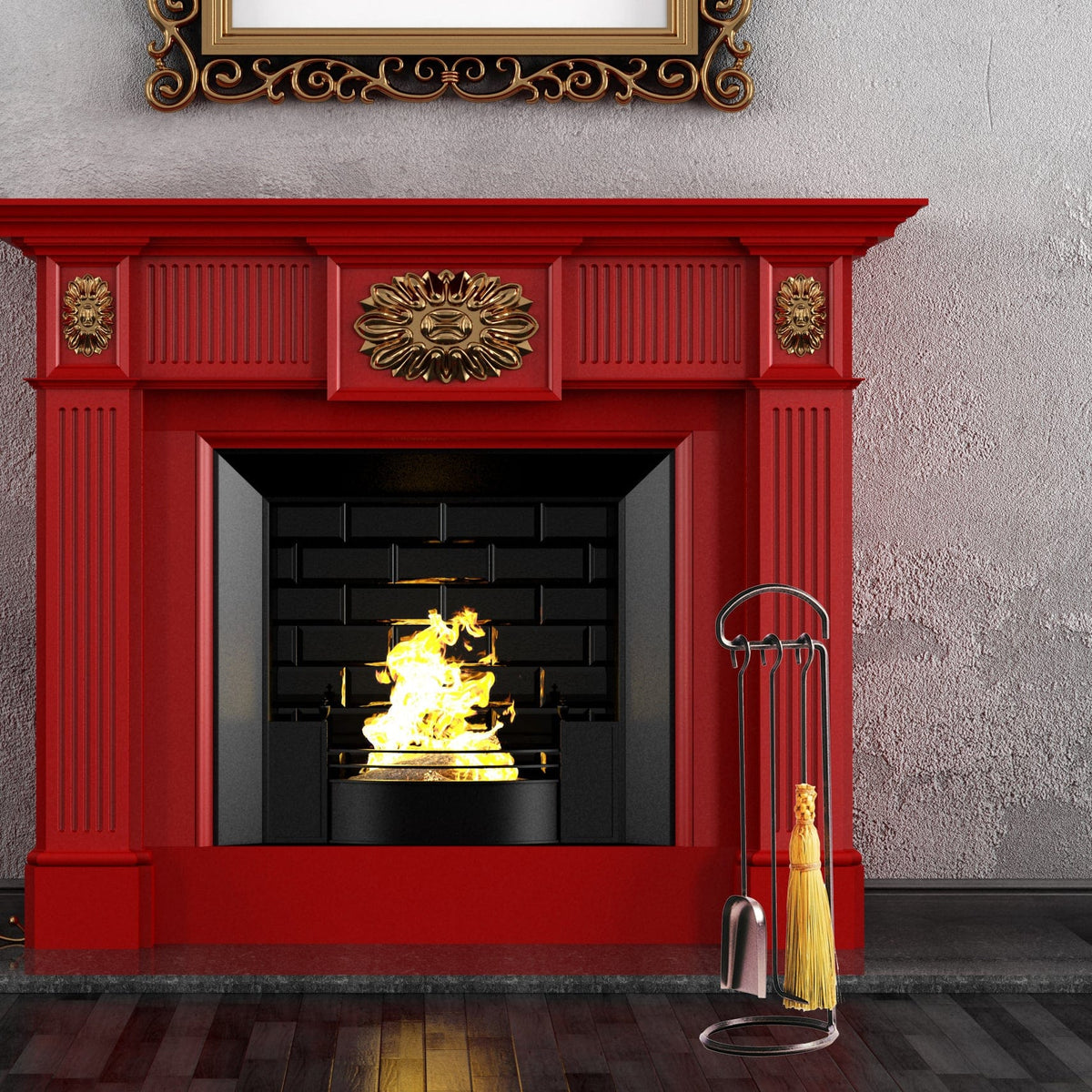 Enclume Floor Fireplace Tool Set Hammered Steel