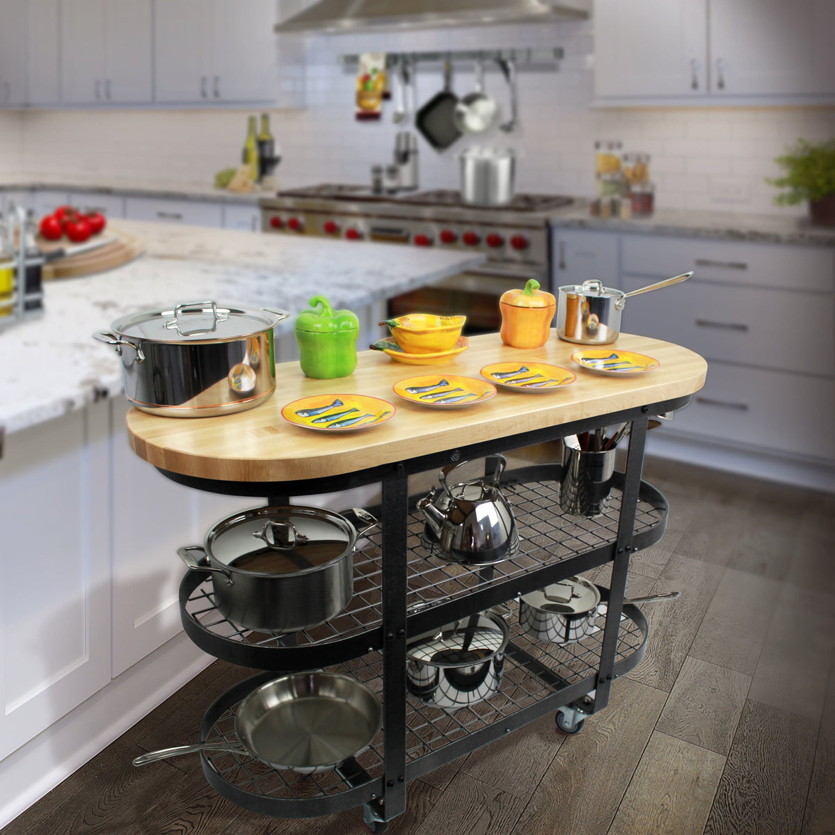 Enclume Floor Gourmet Island Hammered Steel