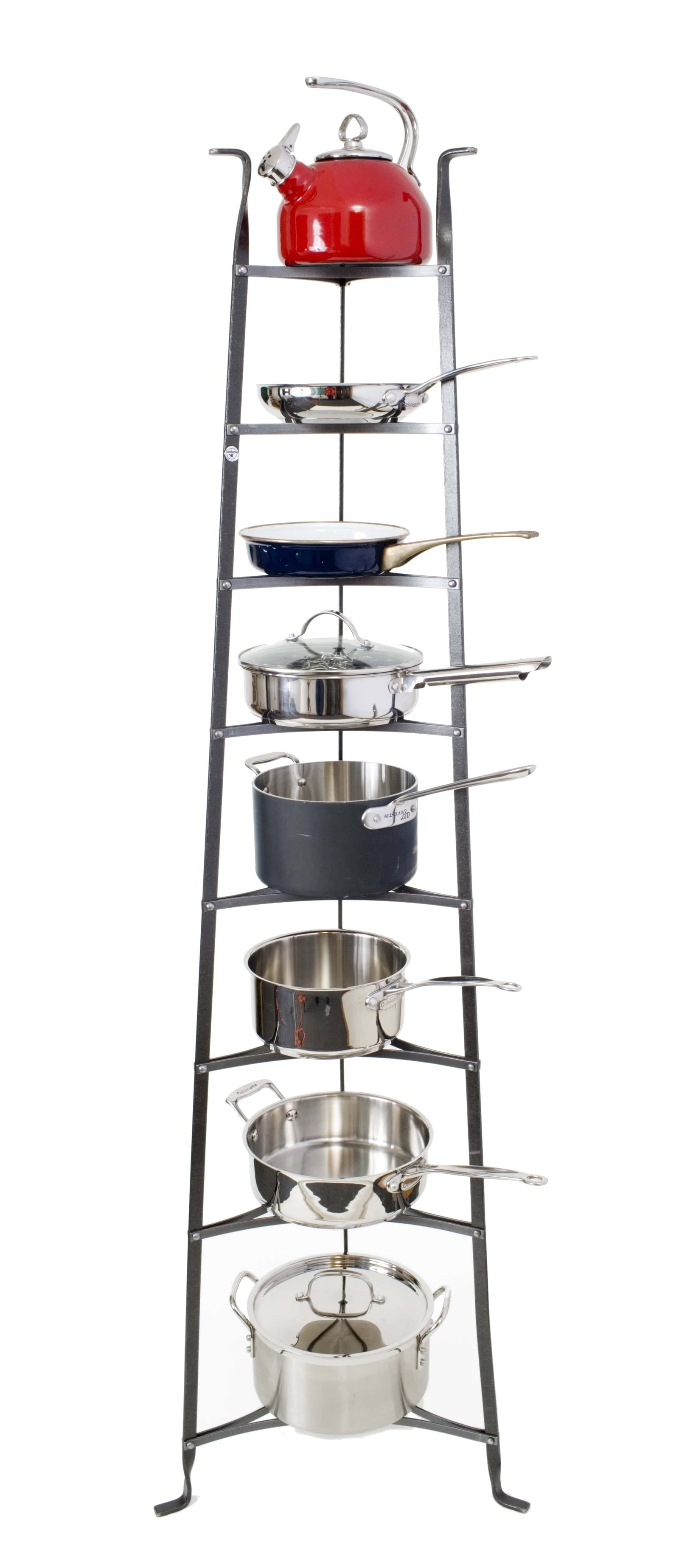 Enclume Floor Hammered Steel 8-Tier Gourmet Cookware Stand (Assembled)