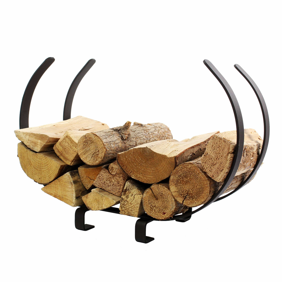 Enclume Floor Hammered Steel Indoor/Outdoor Large U Shaped Fireplace Log Rack