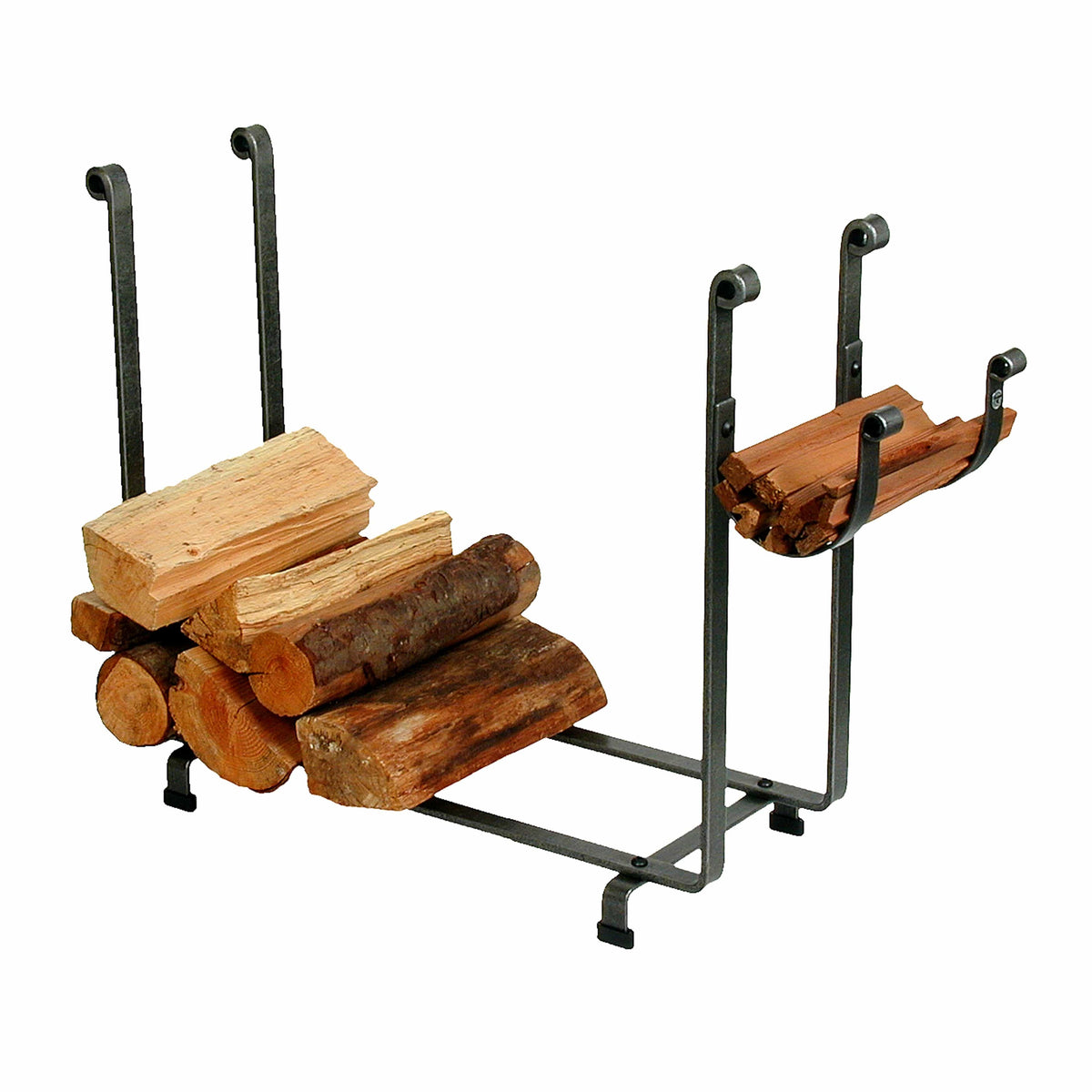 Enclume Floor Large Rectangle Fireplace Log Rack Hammered Steel