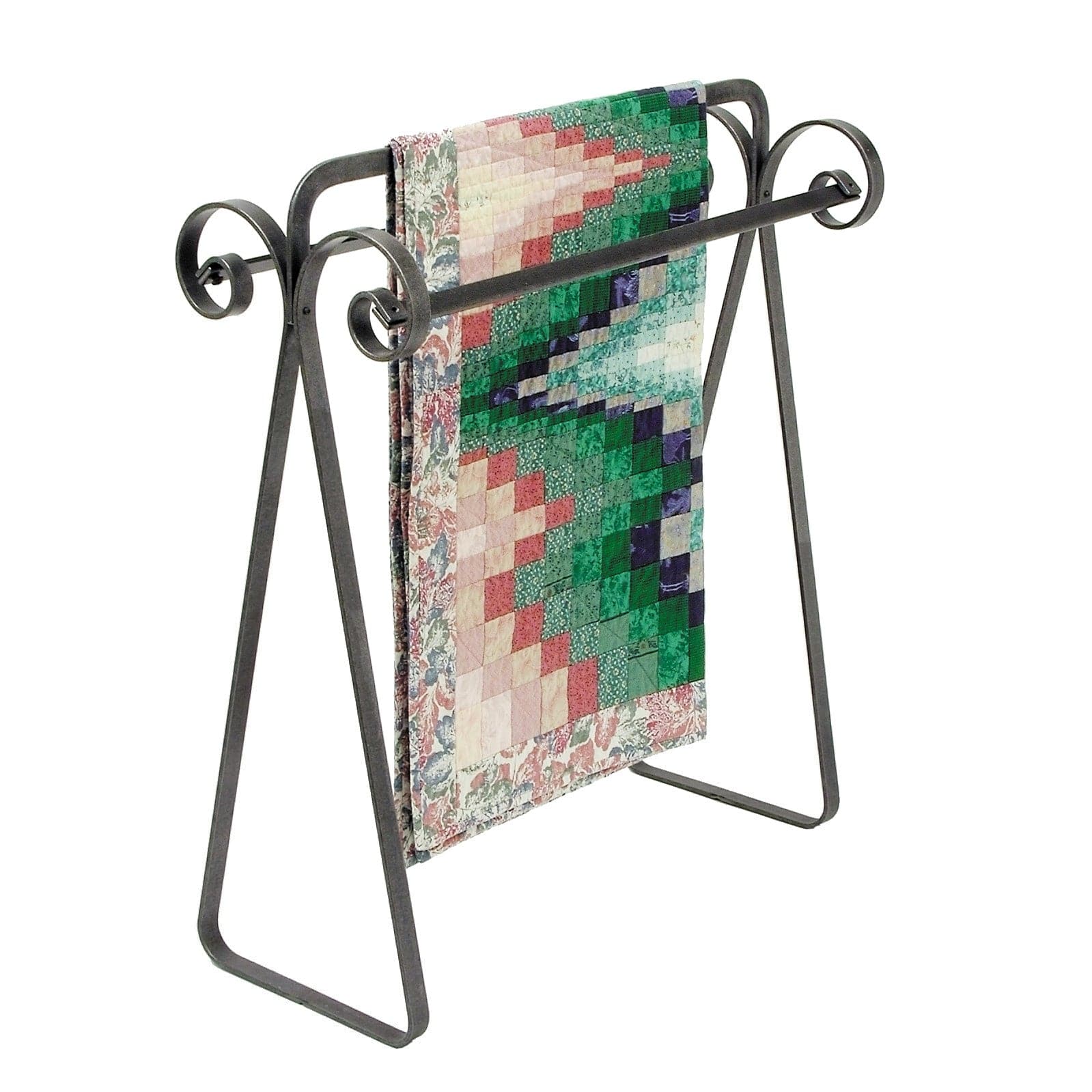 Enclume Floor Scroll Quilt Rack Hammered Steel