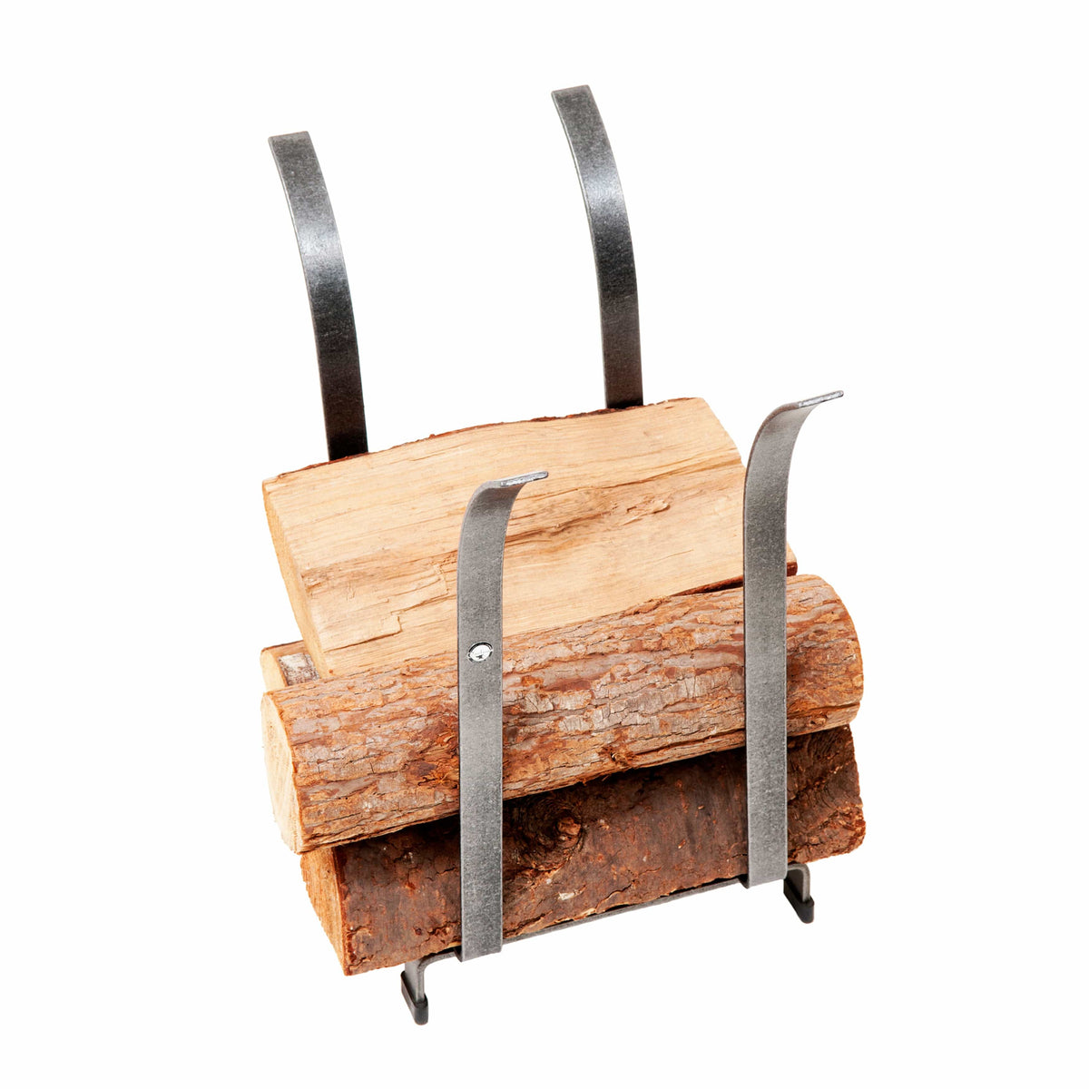 Enclume Floor Tulip Fireplace Log Rack Hammered Steel