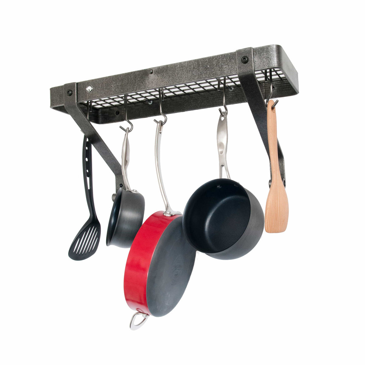 Enclume Wall 24" Gourmet Bookshelf Wall Rack w/ 12 Hooks