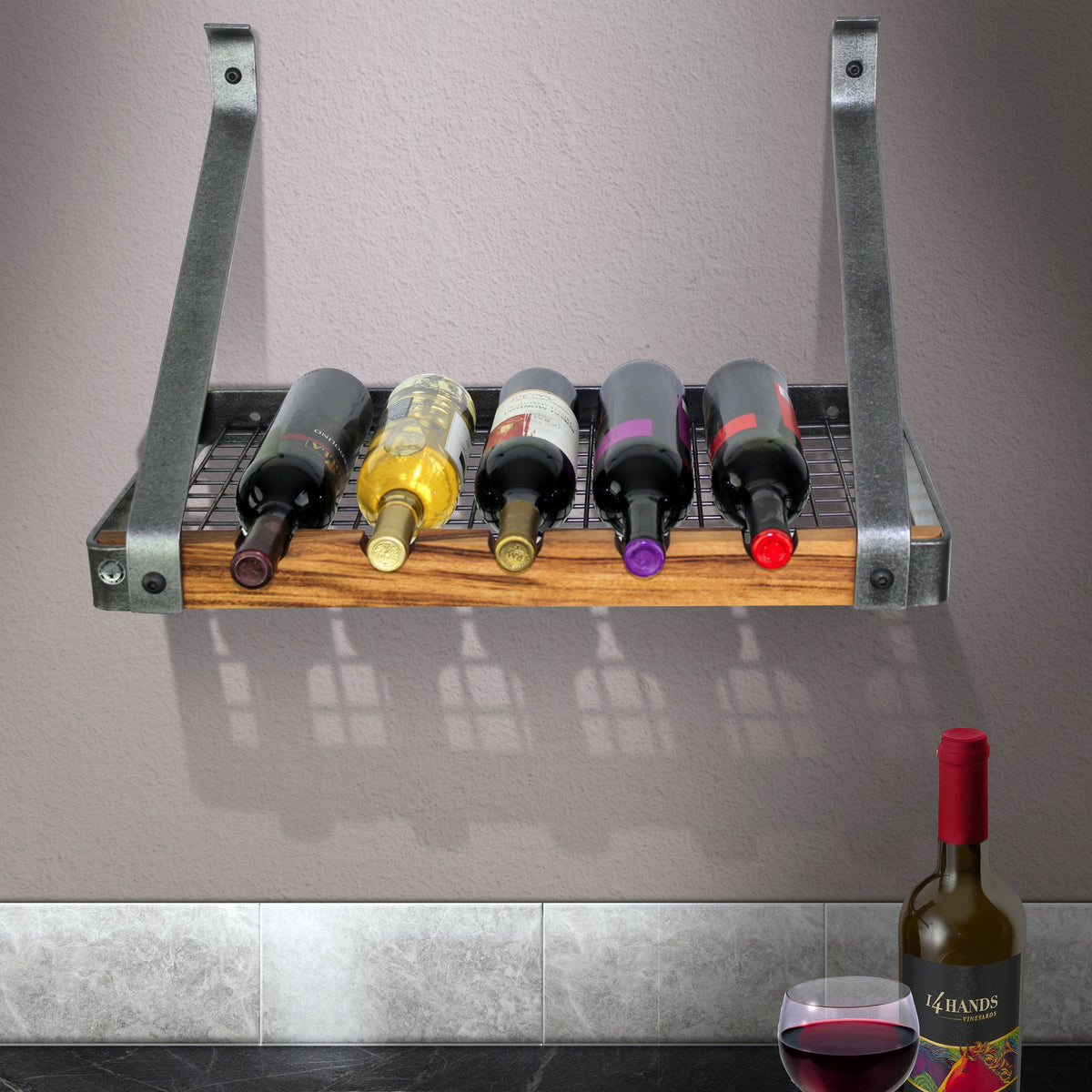 Enclume Wall 24" Signature Bookshelf Wine Rack w/Tigerwood (24", 30", 36")
