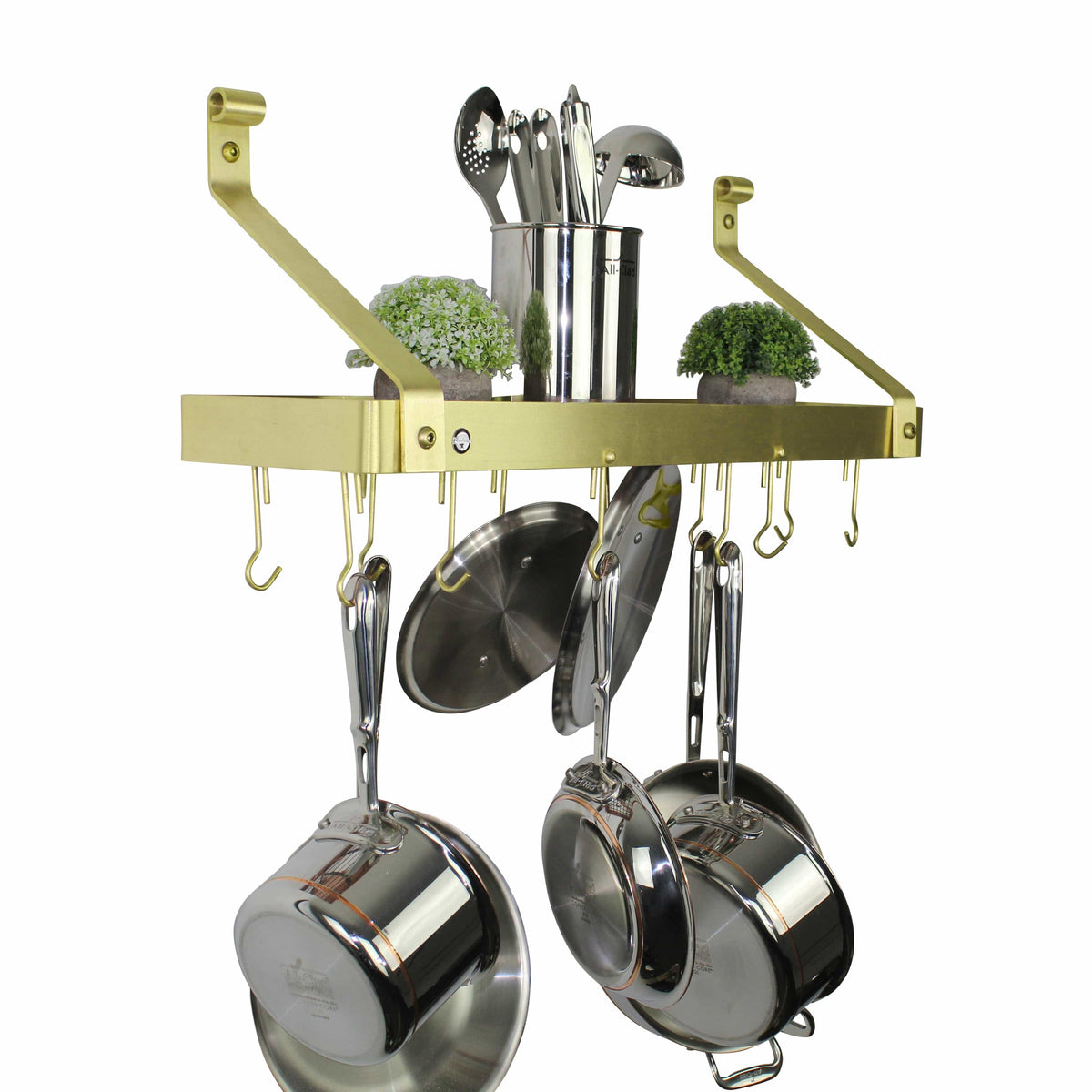 Enclume Wall 36" Gourmet Bookshelf Wall Rack w/ 12 Hooks