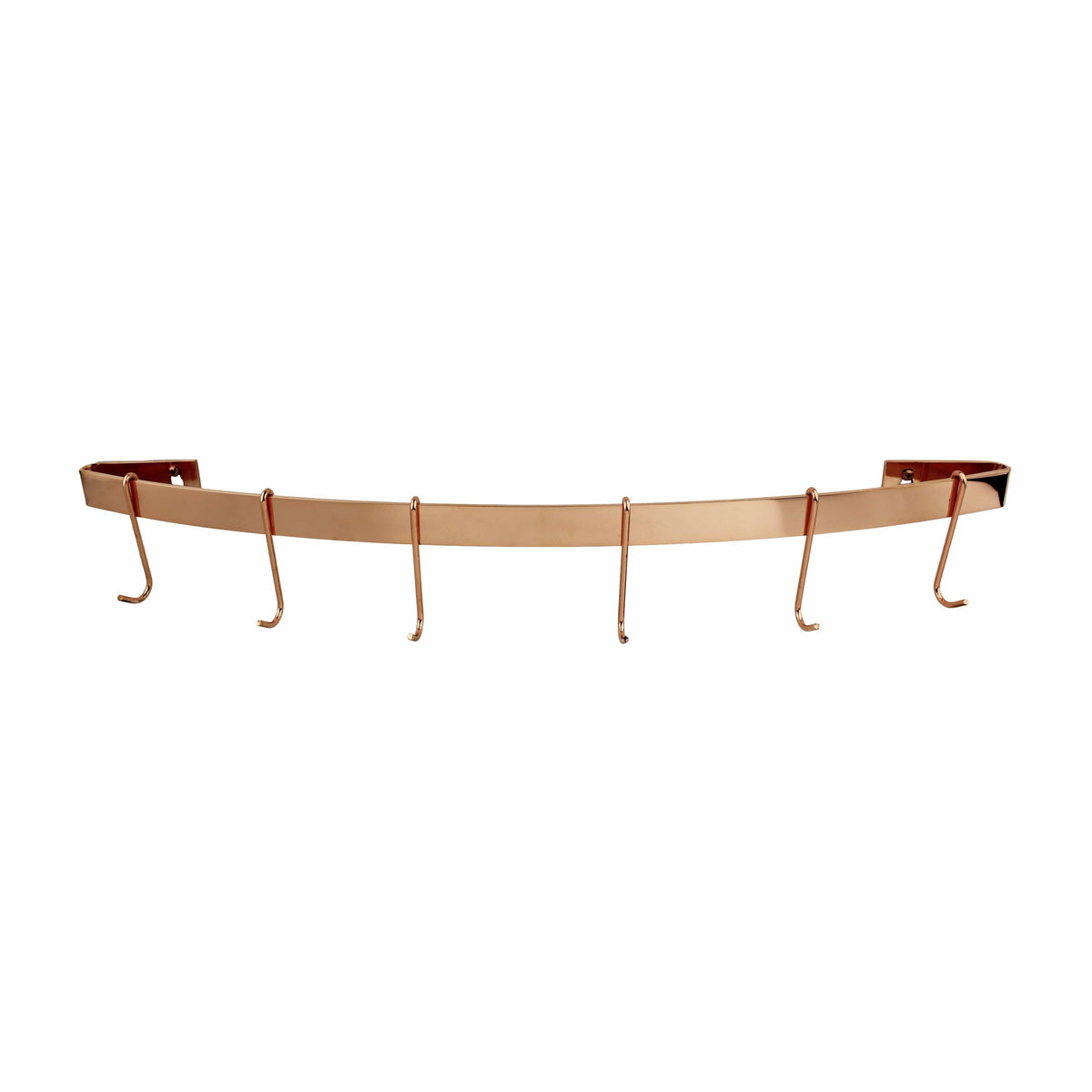 Enclume Wall Brushed Copper / 24" Handcrafted Curved Wall Rack Utensil Bar w 6 Hooks
