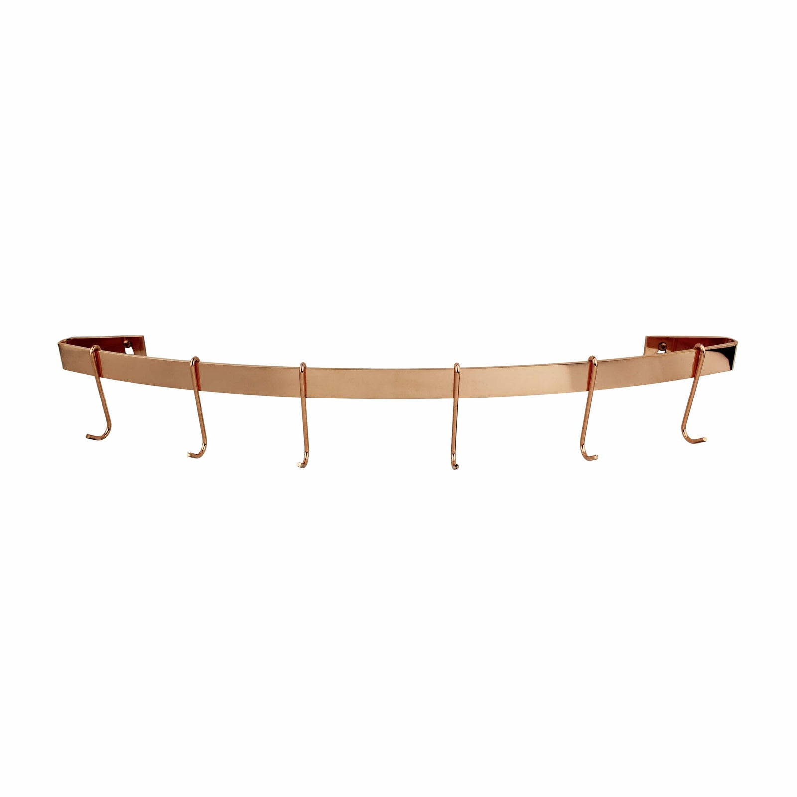 Enclume Wall Brushed Copper / 24" Handcrafted Curved Wall Rack Utensil Bar w 6 Hooks