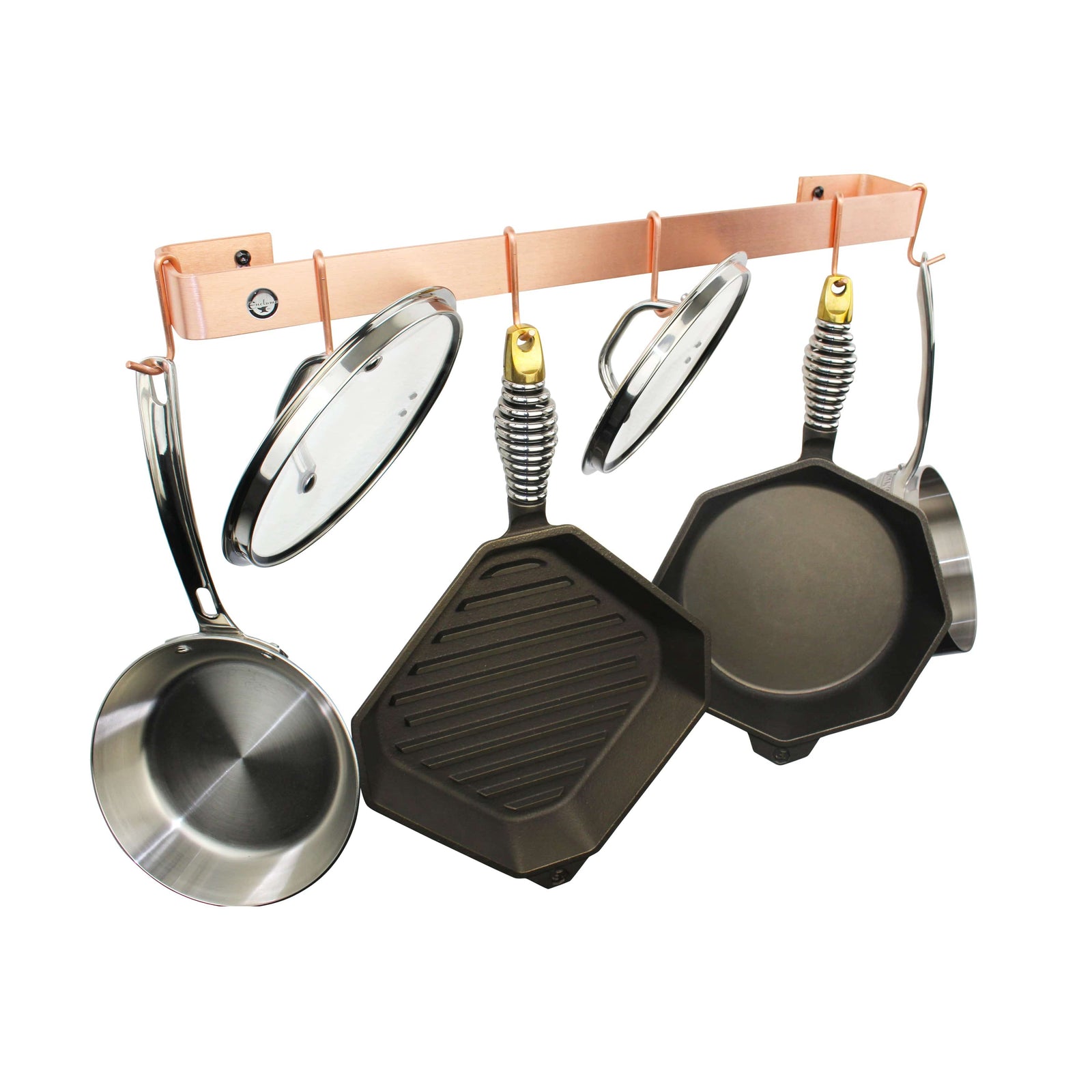 Enclume Wall Brushed Copper / 30" Handcrafted Classic Wall Rack Utensil Bar w 6 Hooks (18", 24", 30" or 36")