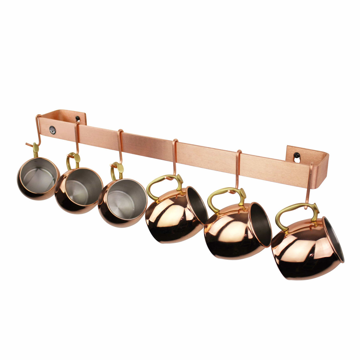 Enclume Wall Brushed Copper / 36" Handcrafted Classic Wall Rack Utensil Bar w 6 Hooks (18", 24", 30" or 36")