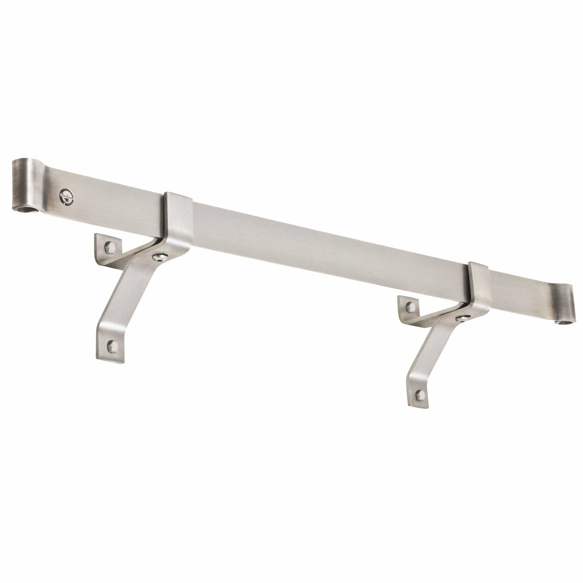Enclume Wall/Ceiling 48" / Stainless Steel Handcrafted Rolled End Bar w 4" Wall Brackets & Hooks