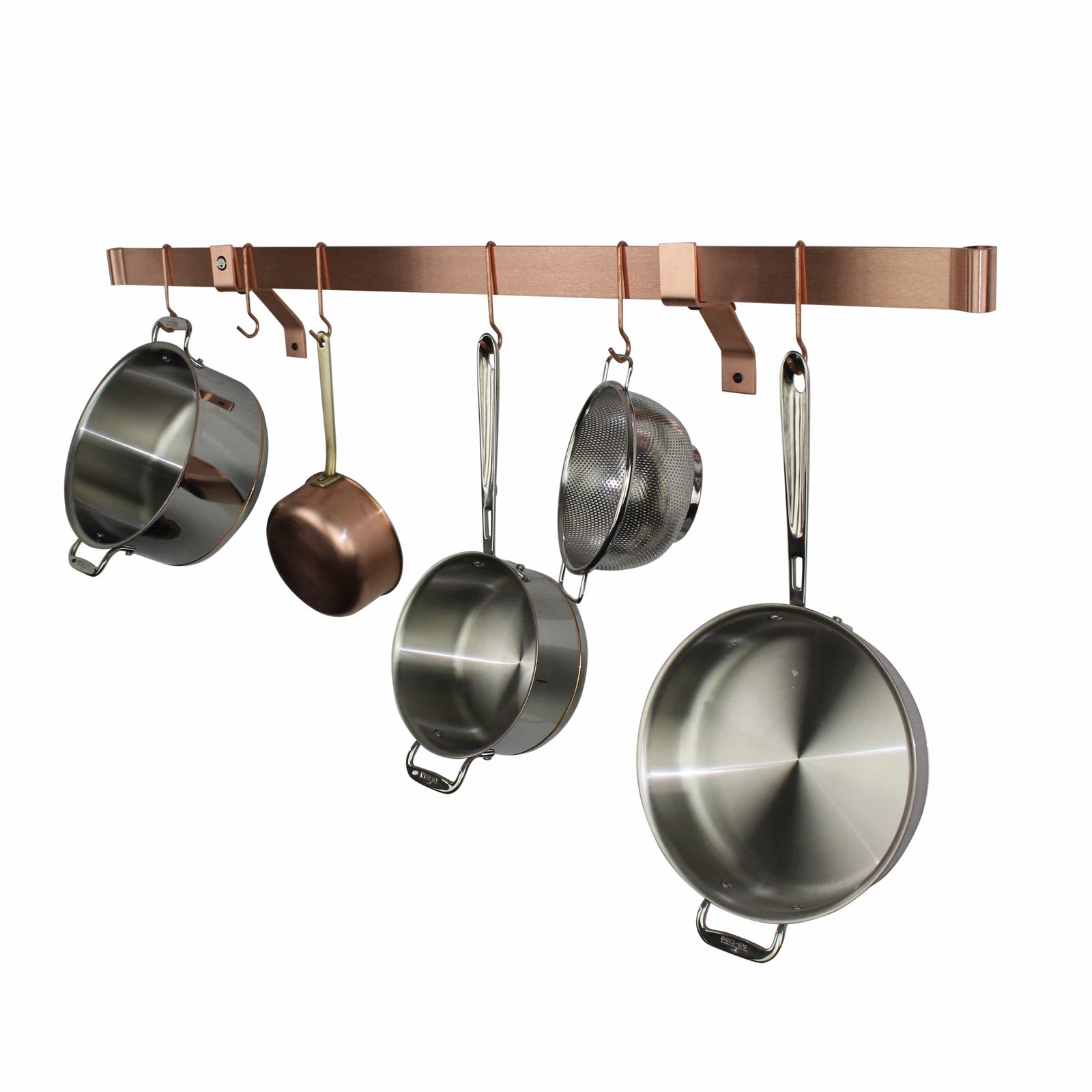 Enclume Wall/Ceiling Brushed Copper / 48" Professional Series Rolled End Bar ONLY (Requires Wall Brackets or Pot Hooks)