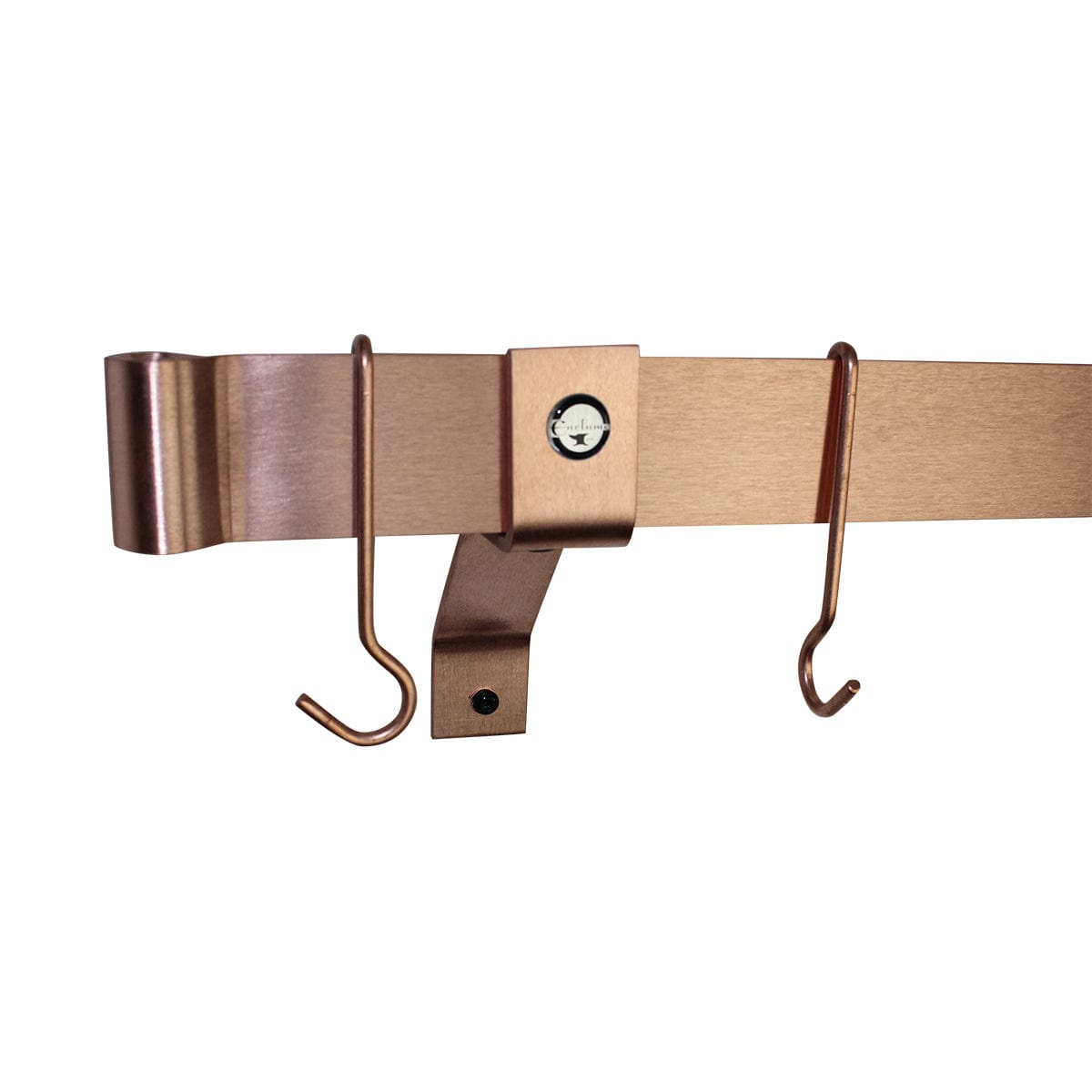 Enclume Wall/Ceiling Handcrafted Rolled End Bar w 4" Wall Brackets & Hooks