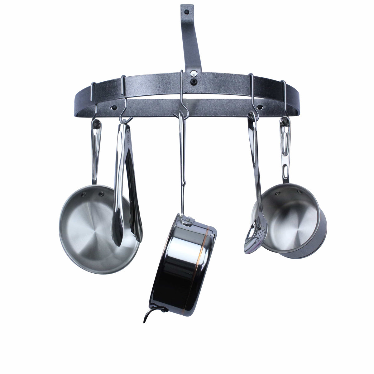 Enclume Wall Half Circle Wall Rack in Hammered Steel