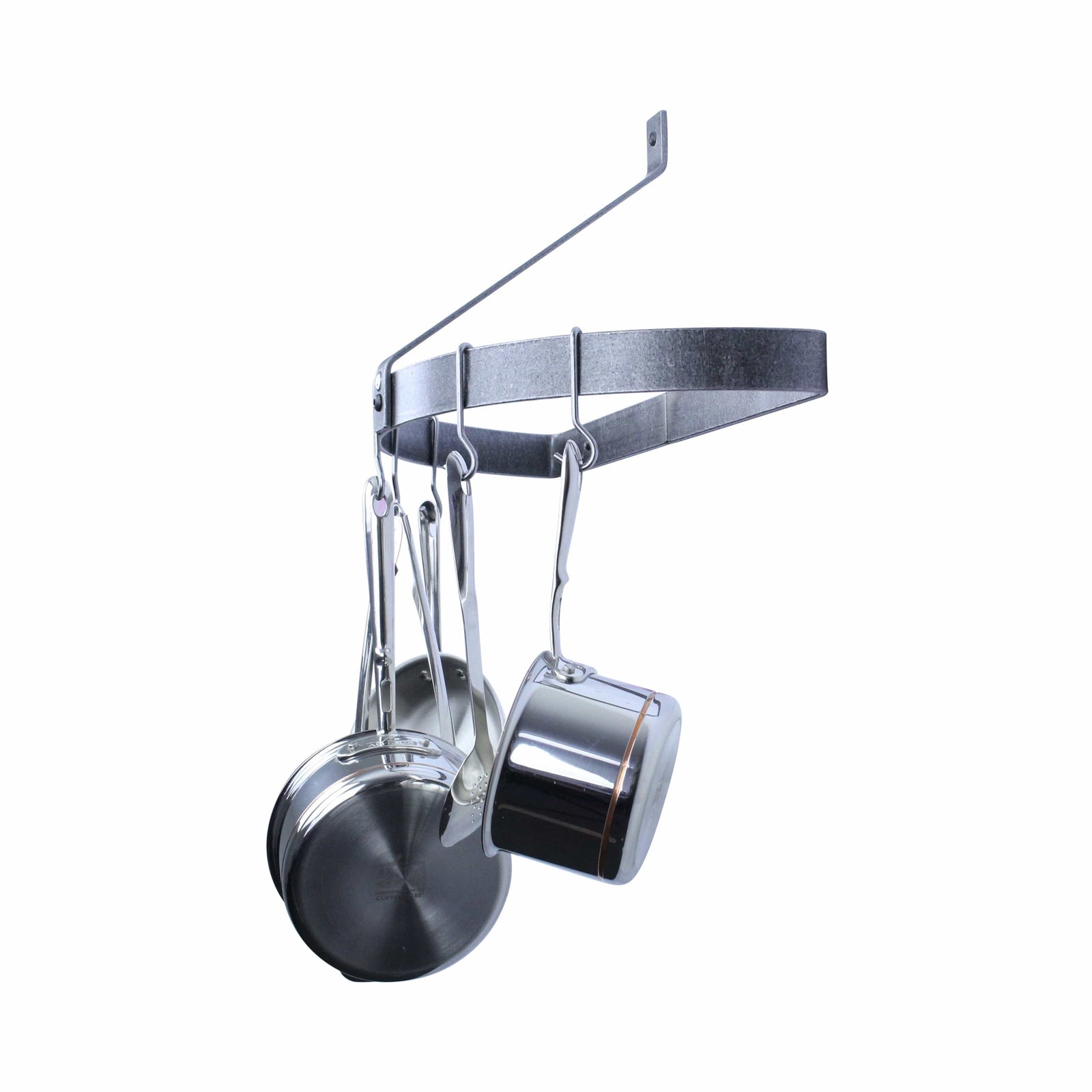 Enclume Wall Half Circle Wall Rack in Hammered Steel