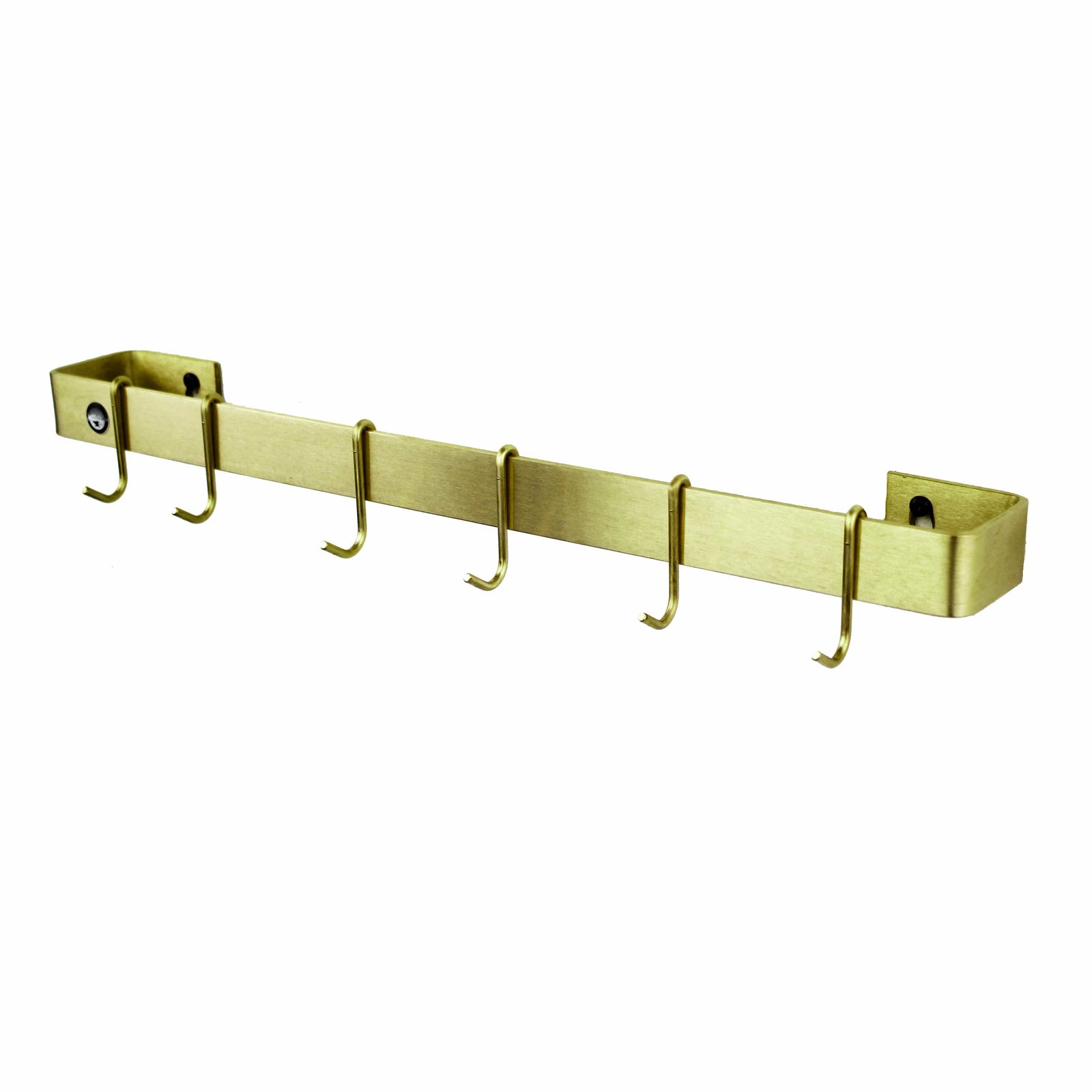 Enclume Wall Handcrafted 30" Wall Rack Utensil Bar w 6 Hooks, Brass Finish (CLEARANCE)
