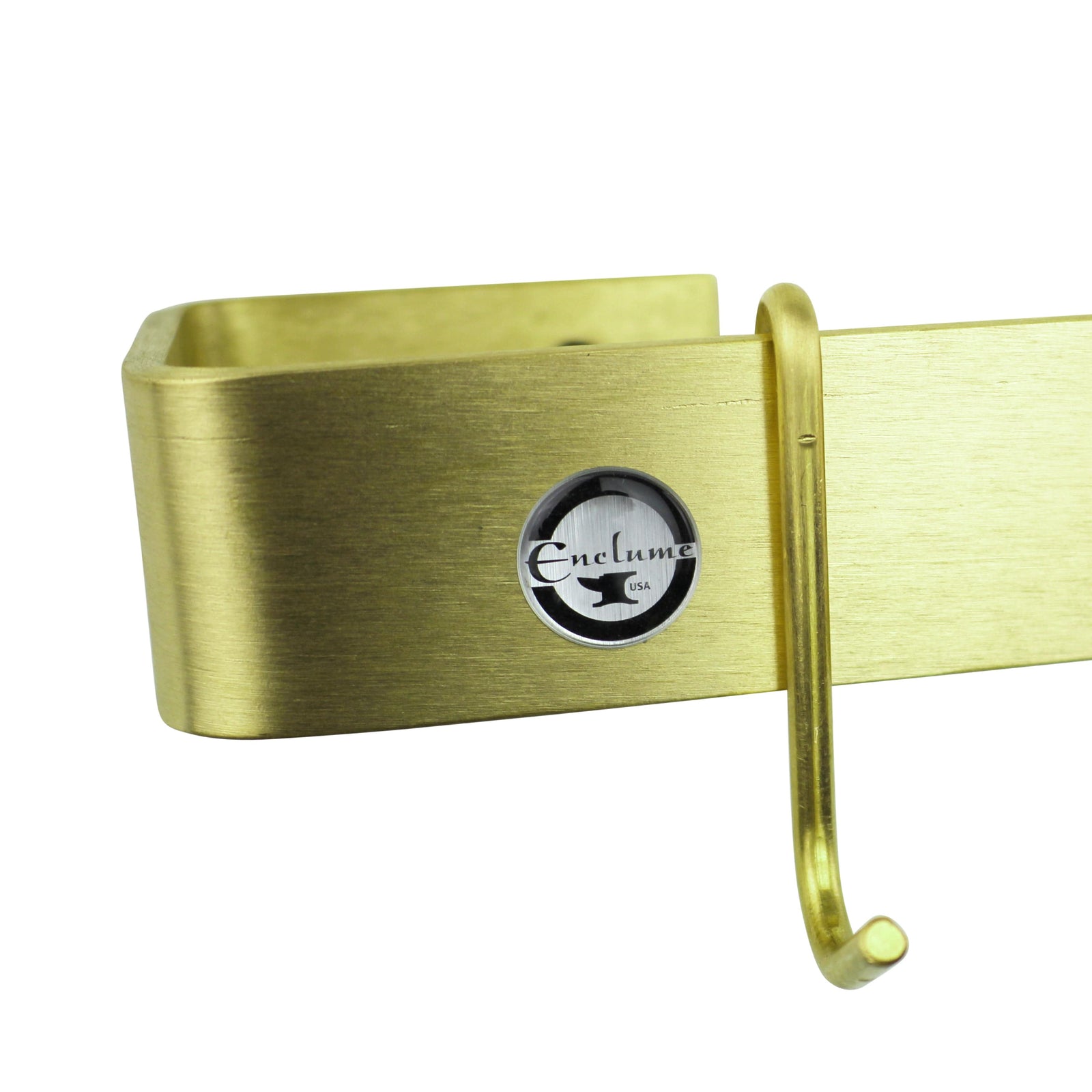 Enclume Wall Handcrafted 30" Wall Rack Utensil Bar w 6 Hooks, Brass Finish (CLEARANCE)