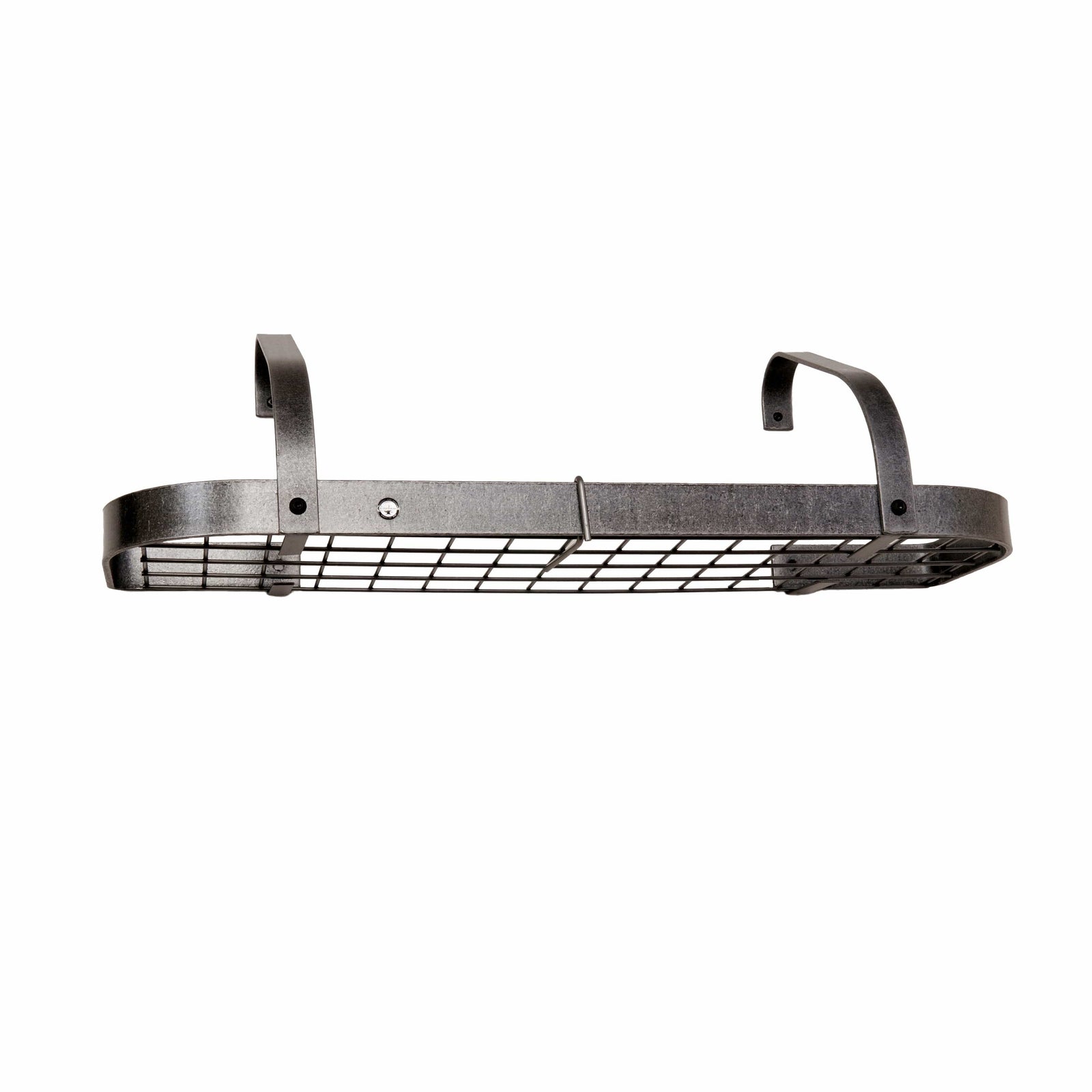 Enclume Wall Handcrafted 32" Elite Bookshelf Wall Rack w 12 Hooks Hammered Steel