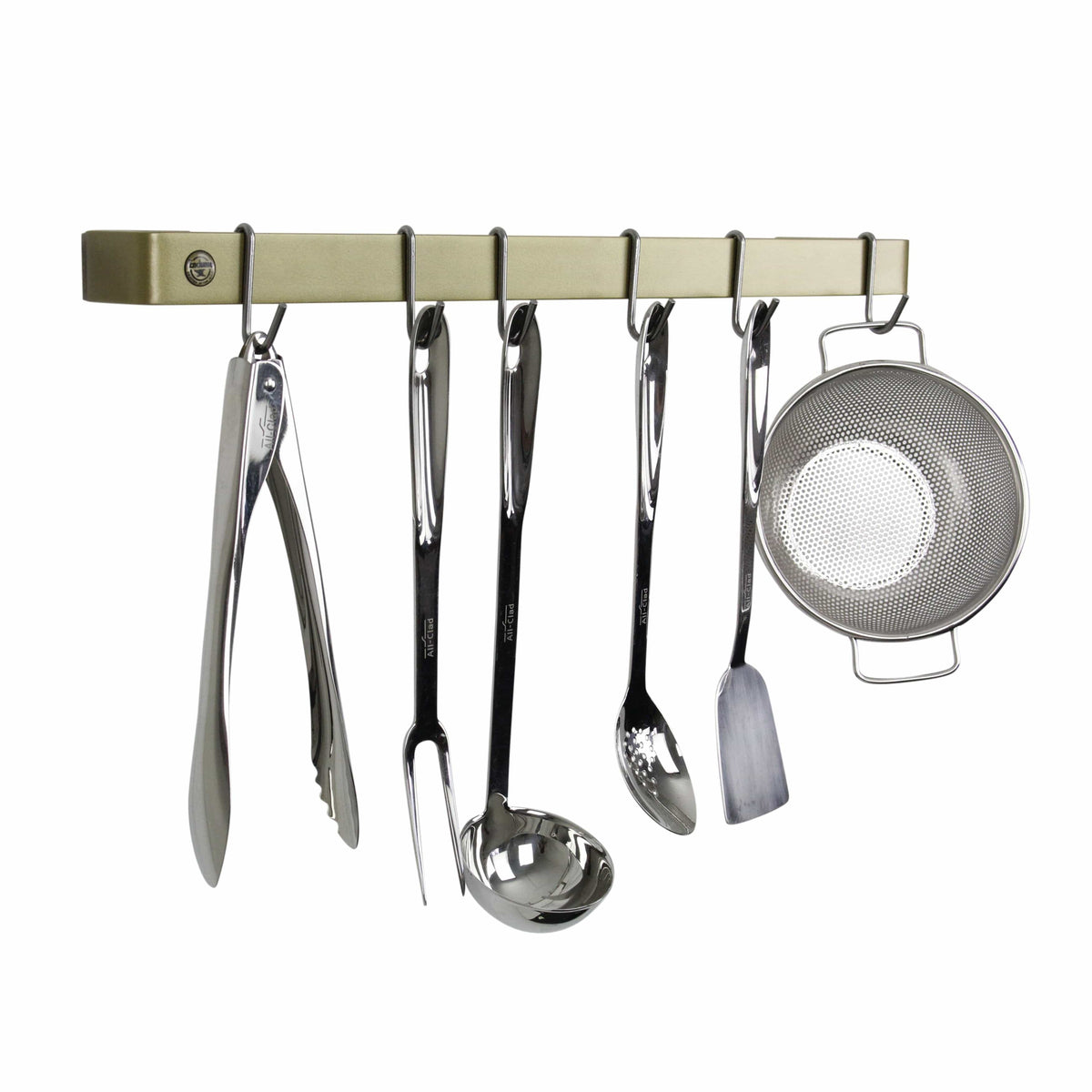 Enclume Wall Handcrafted 36" Classic Wall Rack Utensil Bar w/ 6 Hooks, Brass PC