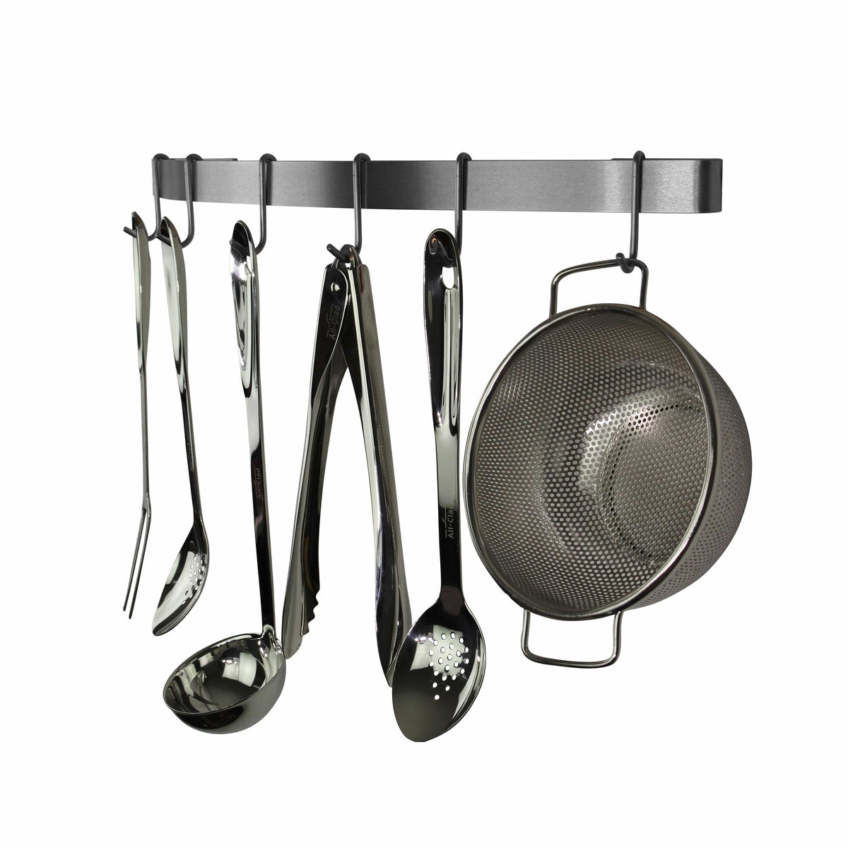 Enclume Wall Handcrafted Curved Wall Rack Utensil Bar w 6 Hooks