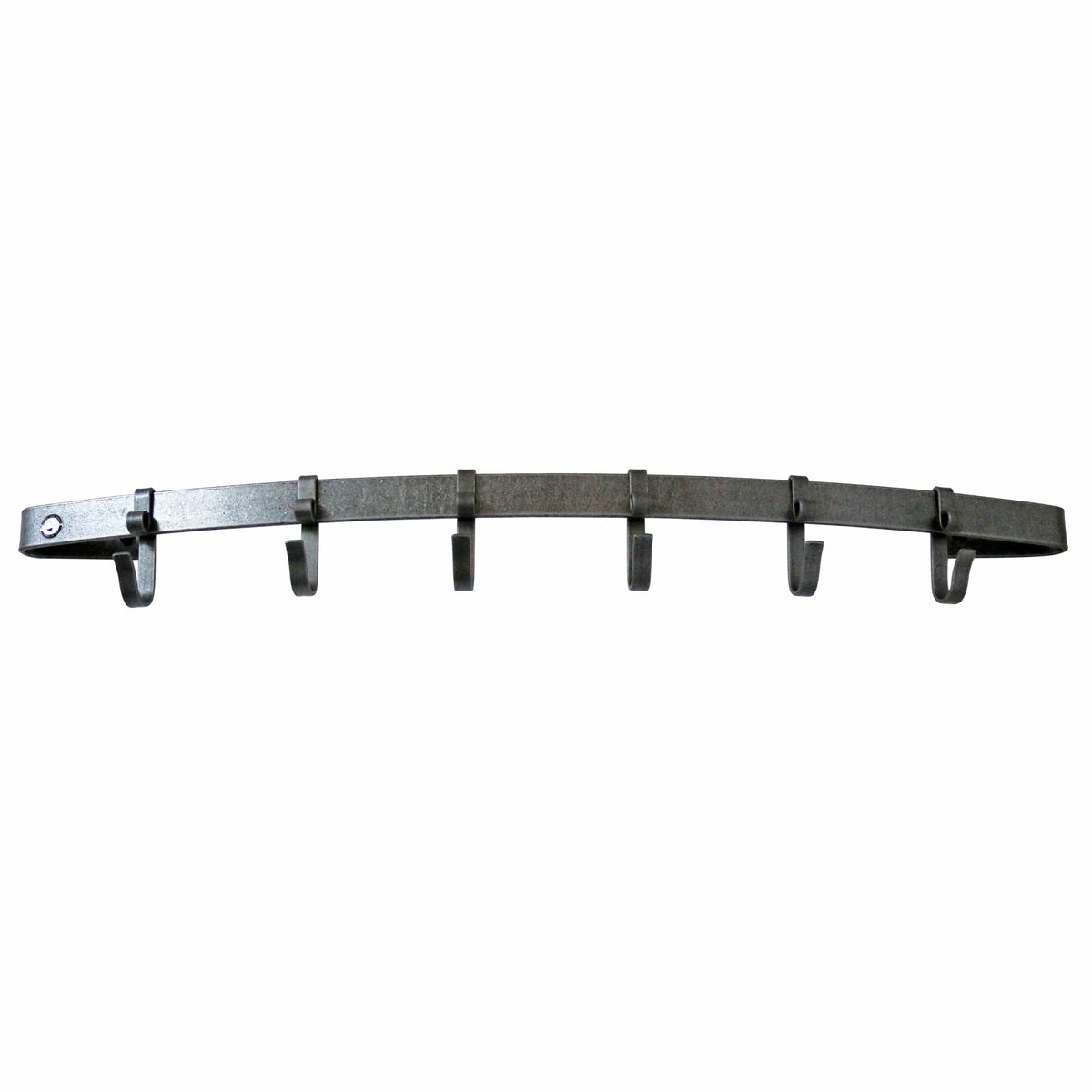 Enclume Wall Handcrafted Moscow Mule Mug Rack 30" w 6 Hooks, Hammered Steel