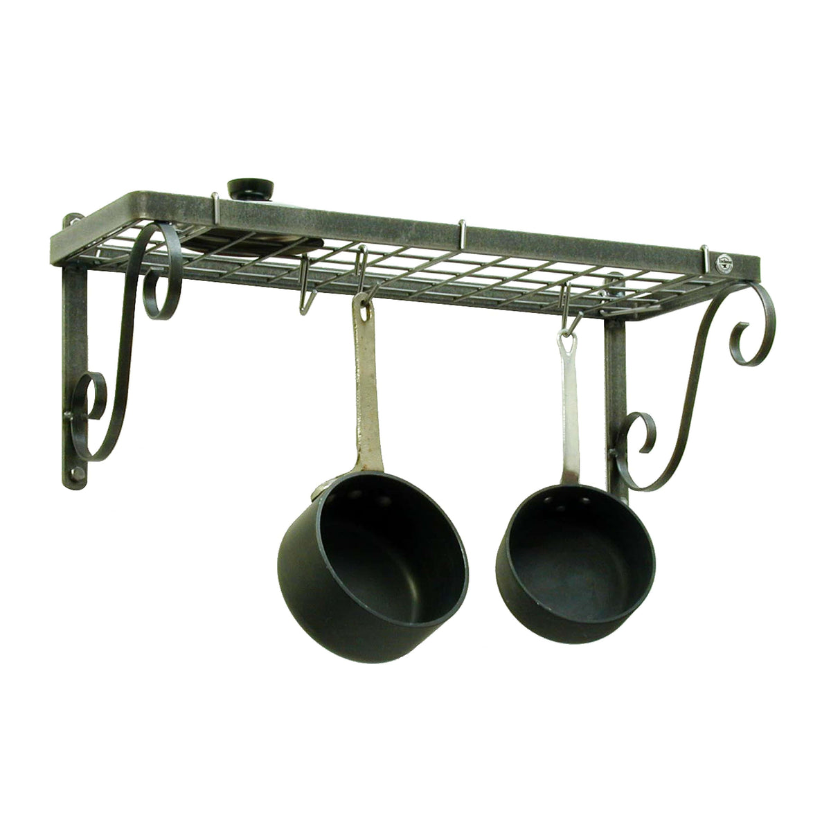 Enclume Wall Scroll Arm Bookshelf Wall Rack Hammered Steel