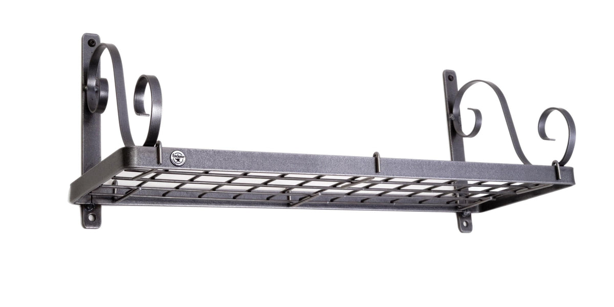 Enclume Wall Scroll Arm Bookshelf Wall Rack Hammered Steel