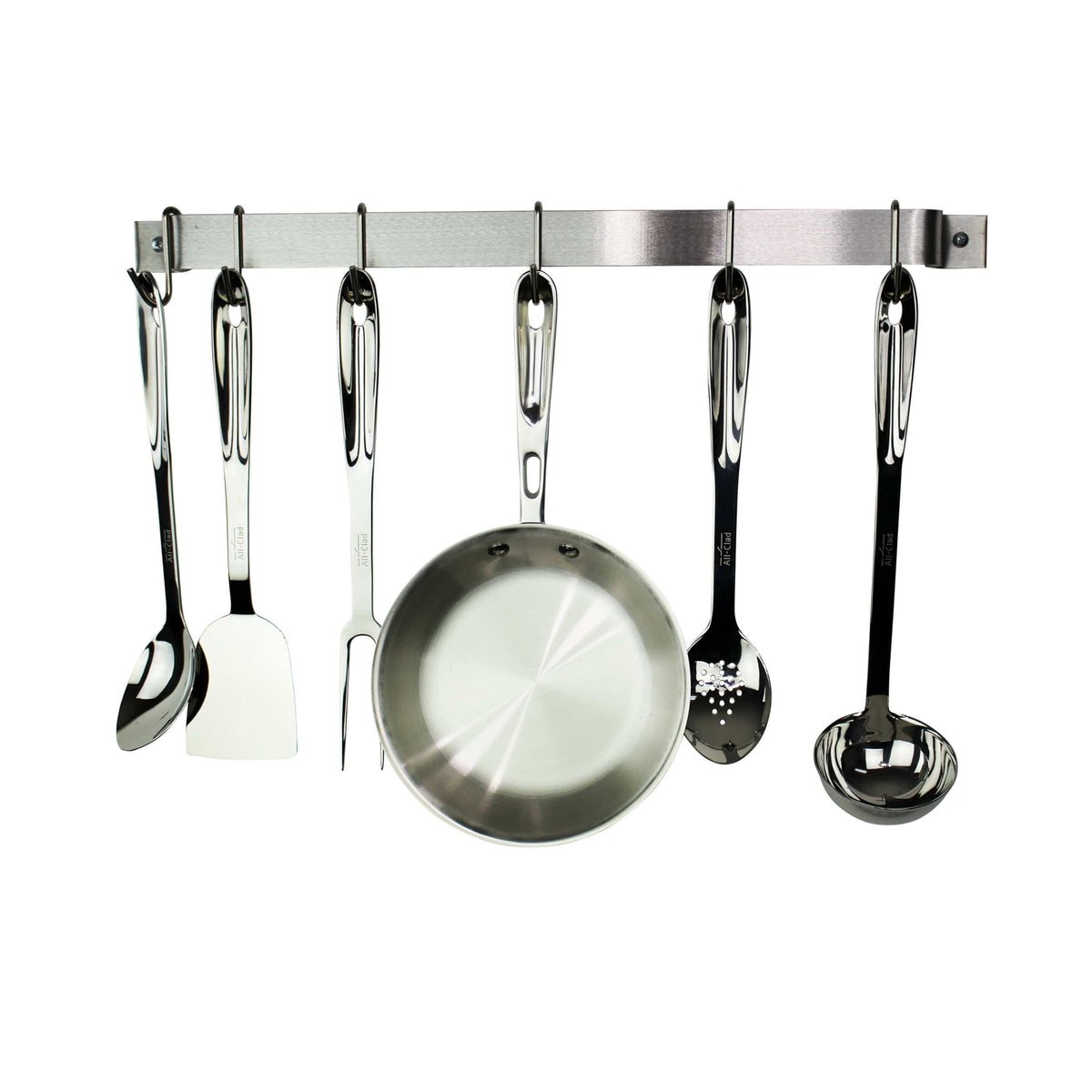 Enclume Wall Stainless Steel / 36" Handcrafted Easy Mount Wall Rack Utensil Bar w 6 Hooks