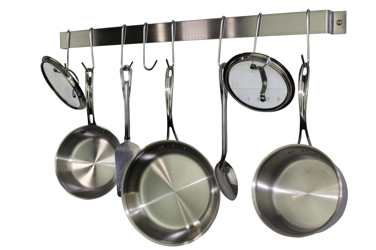 Rack It Up Wall Rack It Up Easy Mount Wall Rack Utensil Bar w Hooks Steel Grey Hammertone